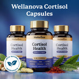 Wellanova Cortisol Supplement displayed with other vitamins