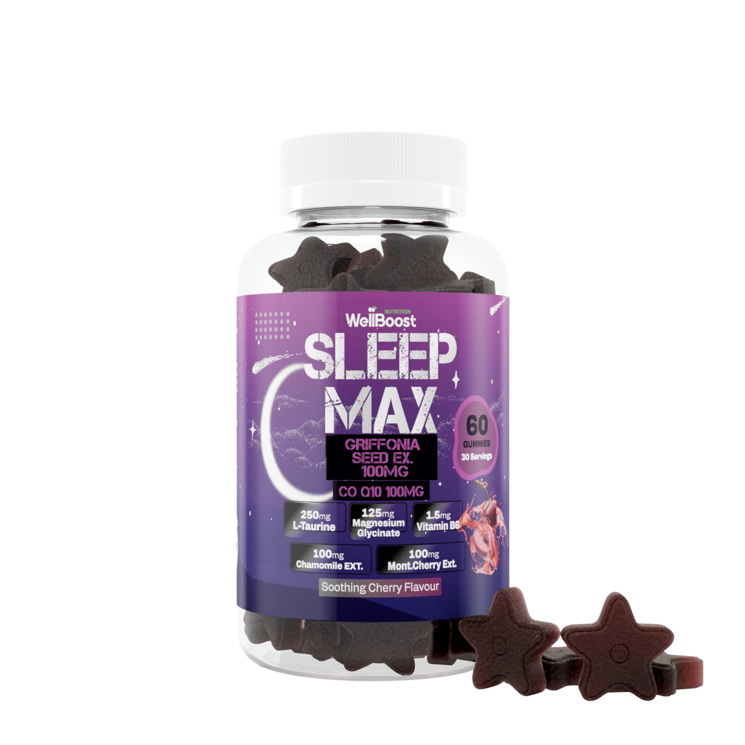 WellBoost Sleep Max Gummies front view with packaging