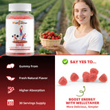 Wellcatcher HMB & Leucine Gummies with fresh strawberries