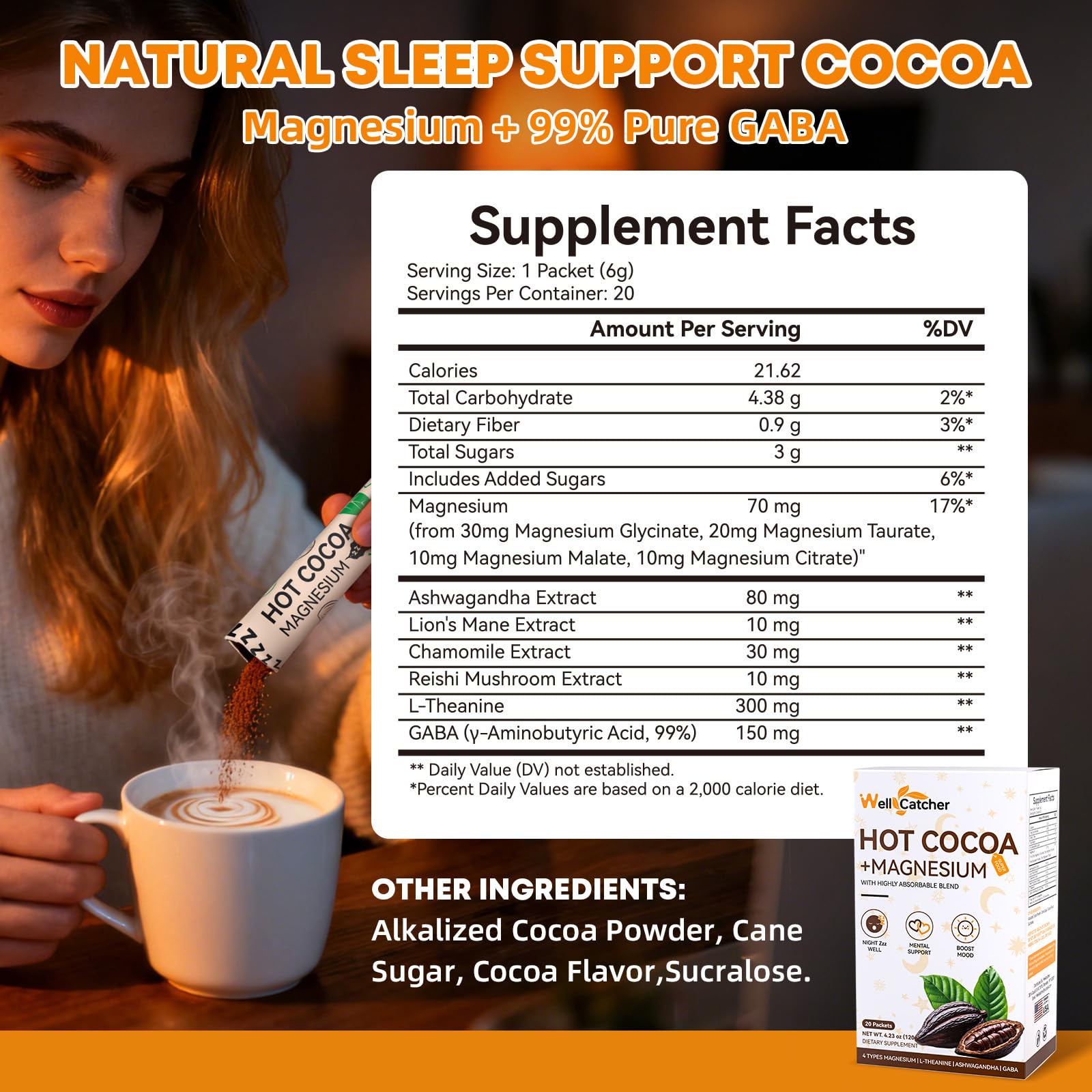 Wellcatcher Hot Cocoa Sleep Supplement lifestyle scene