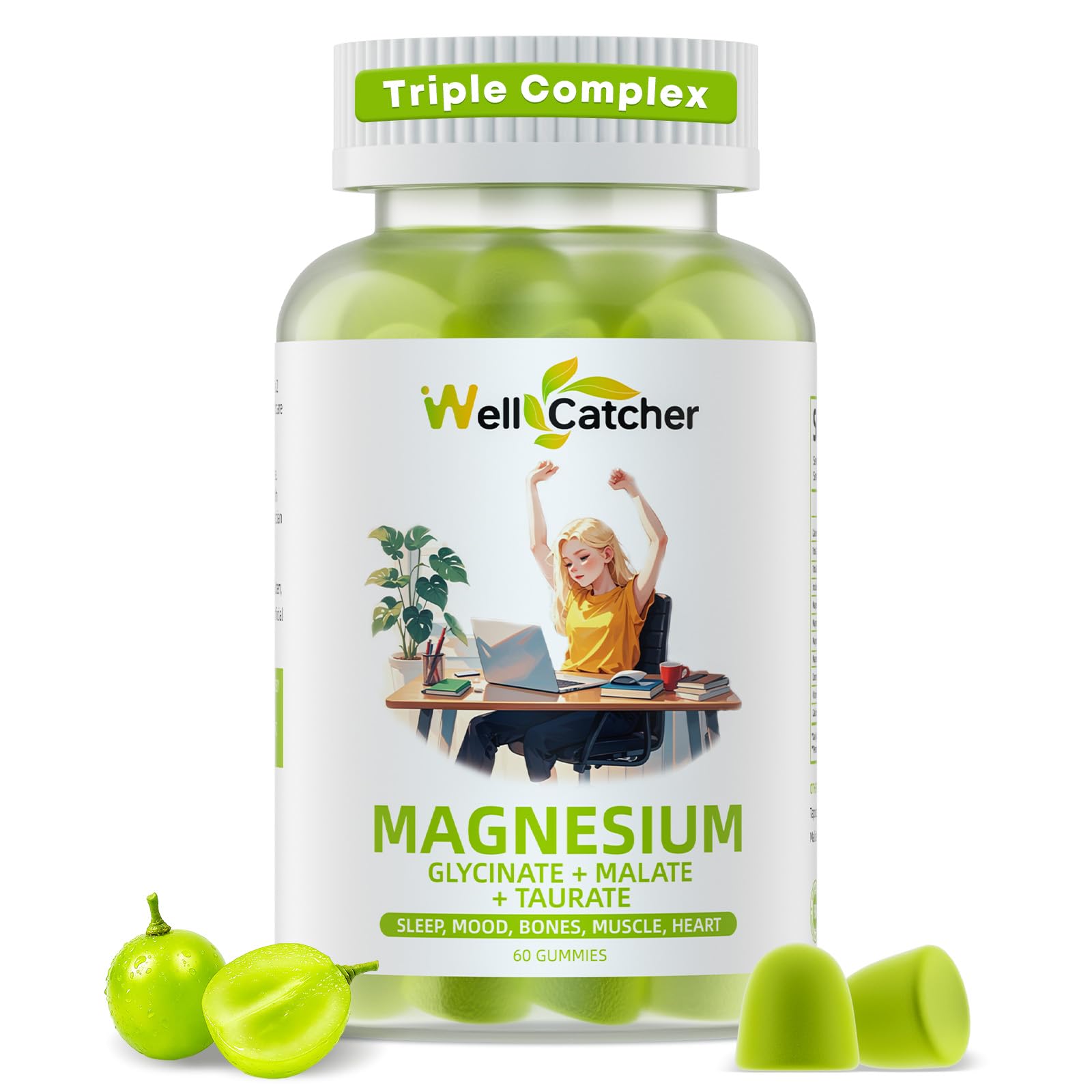 Wellcatcher Magnesium Gummies 400mg Glycinate front view