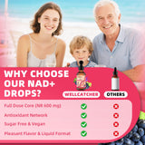 Wellcatcher NAD+ Liquid Supplement 600mg liquid in glass