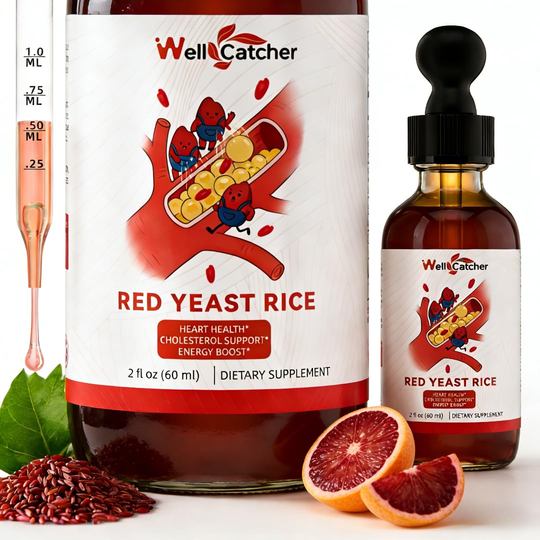 Wellcatcher Red Yeast Rice Liquid Drops front view with packaging