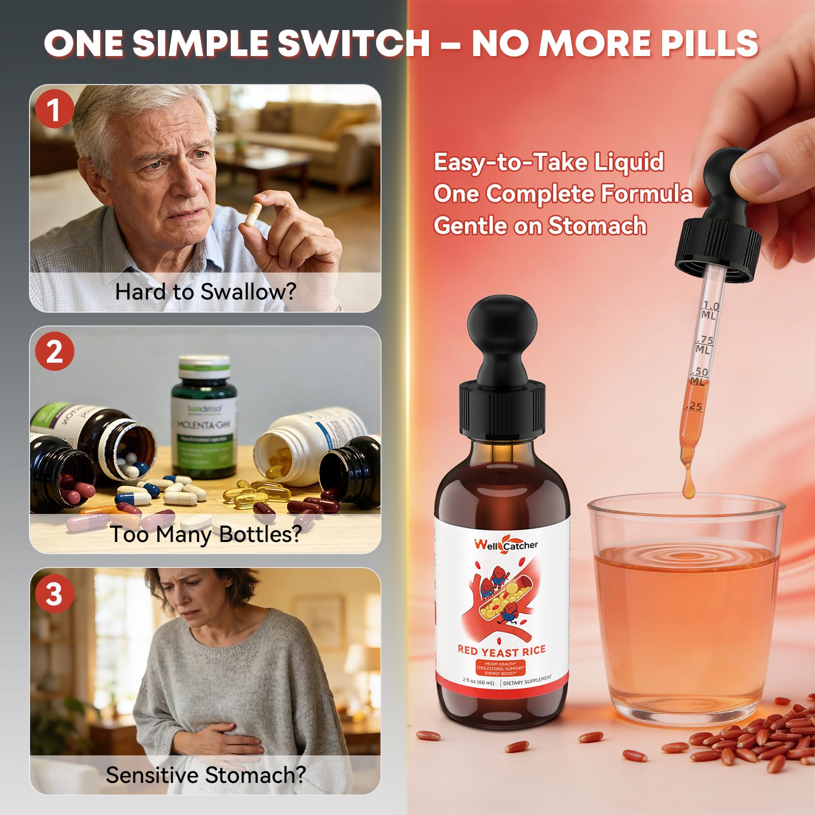 Wellcatcher Red Yeast Rice Liquid Drops with measuring spoon