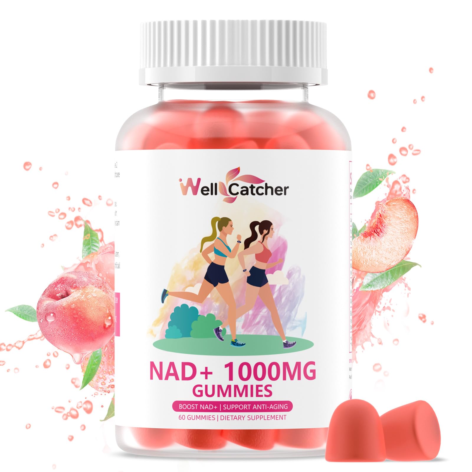 Wellcatcher Vitamin B3 Niacin Gummies in a hand for size comparison