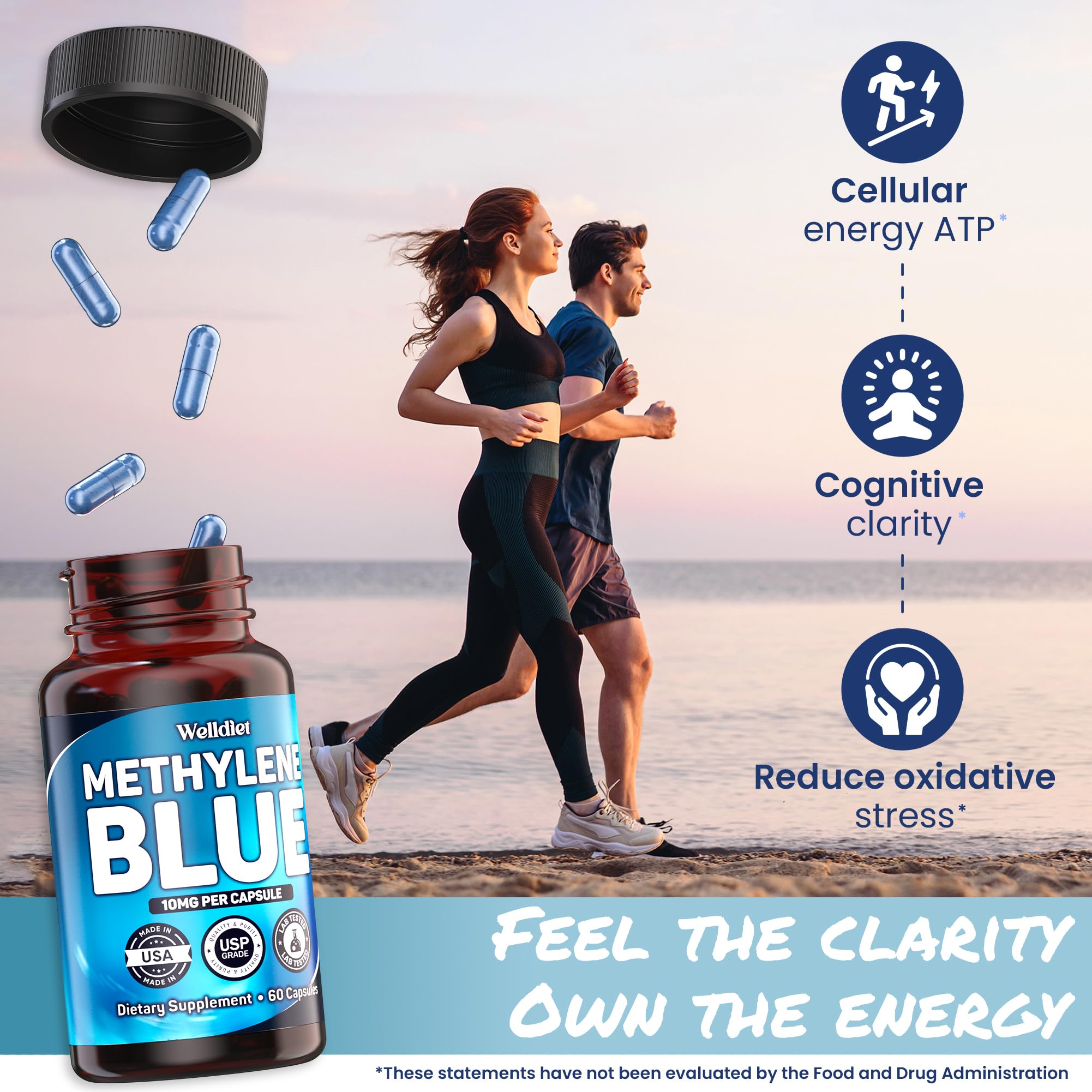 Welldiet Methylene Blue Capsules with measuring spoon