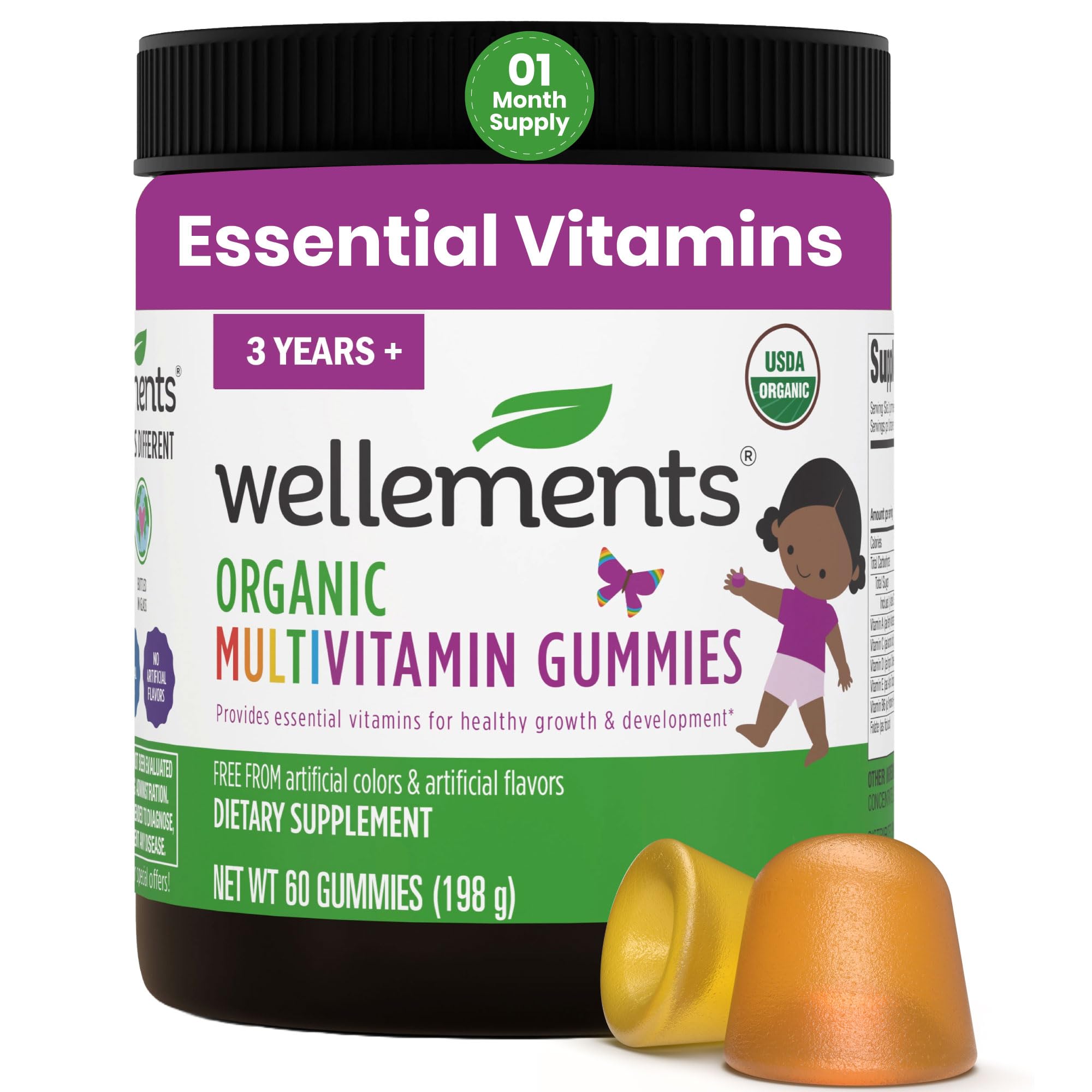 Wellements Organic Children's Multivitamin Gummies front view