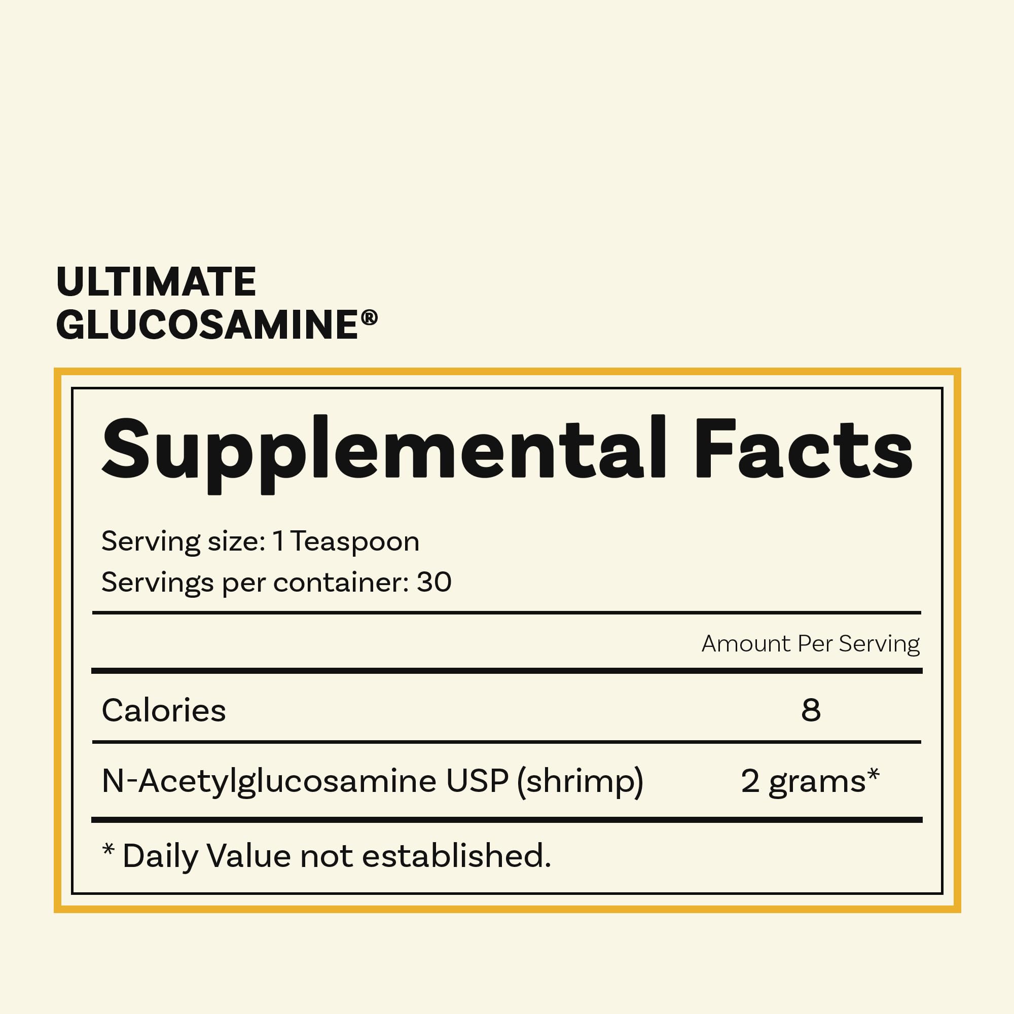 Wellesley Therapeutics Ultimate Glucosamine Powder on a kitchen counter