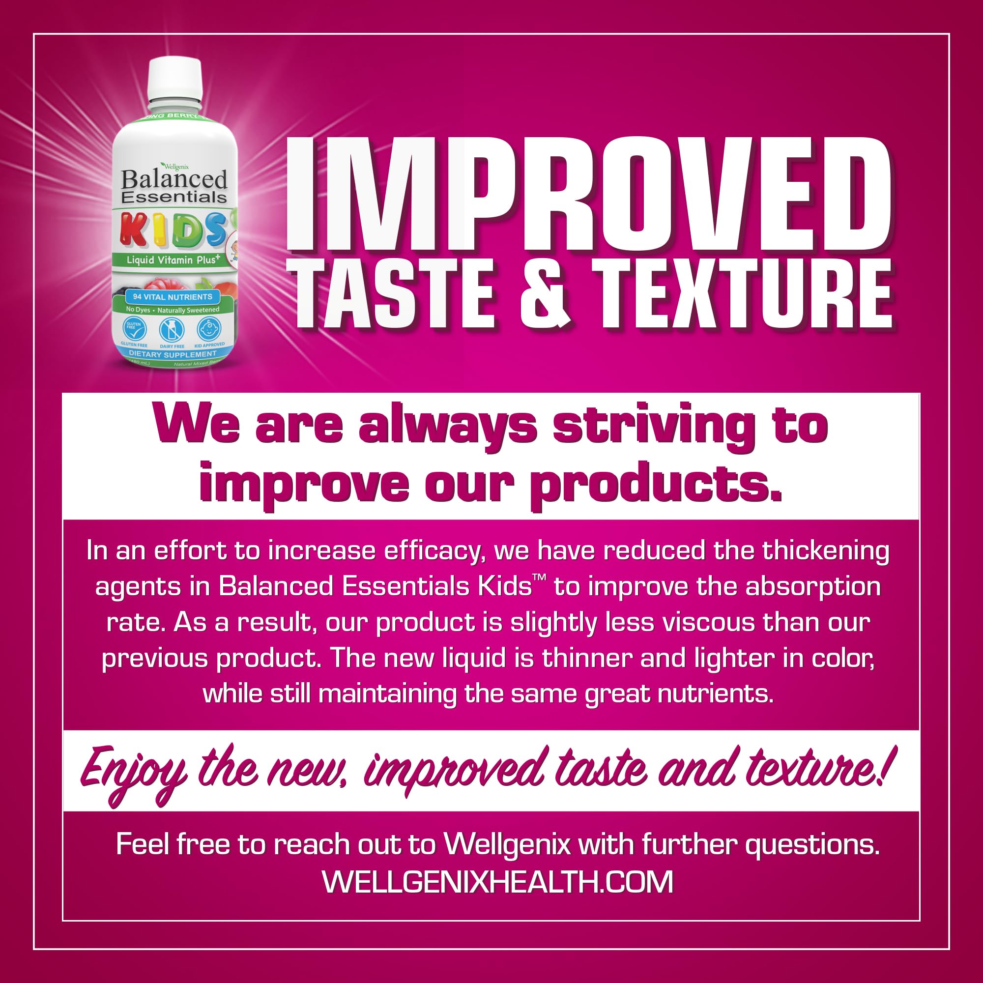 Wellgenix Balanced Essentials Kids Liquid Multivitamin mixed berry flavour