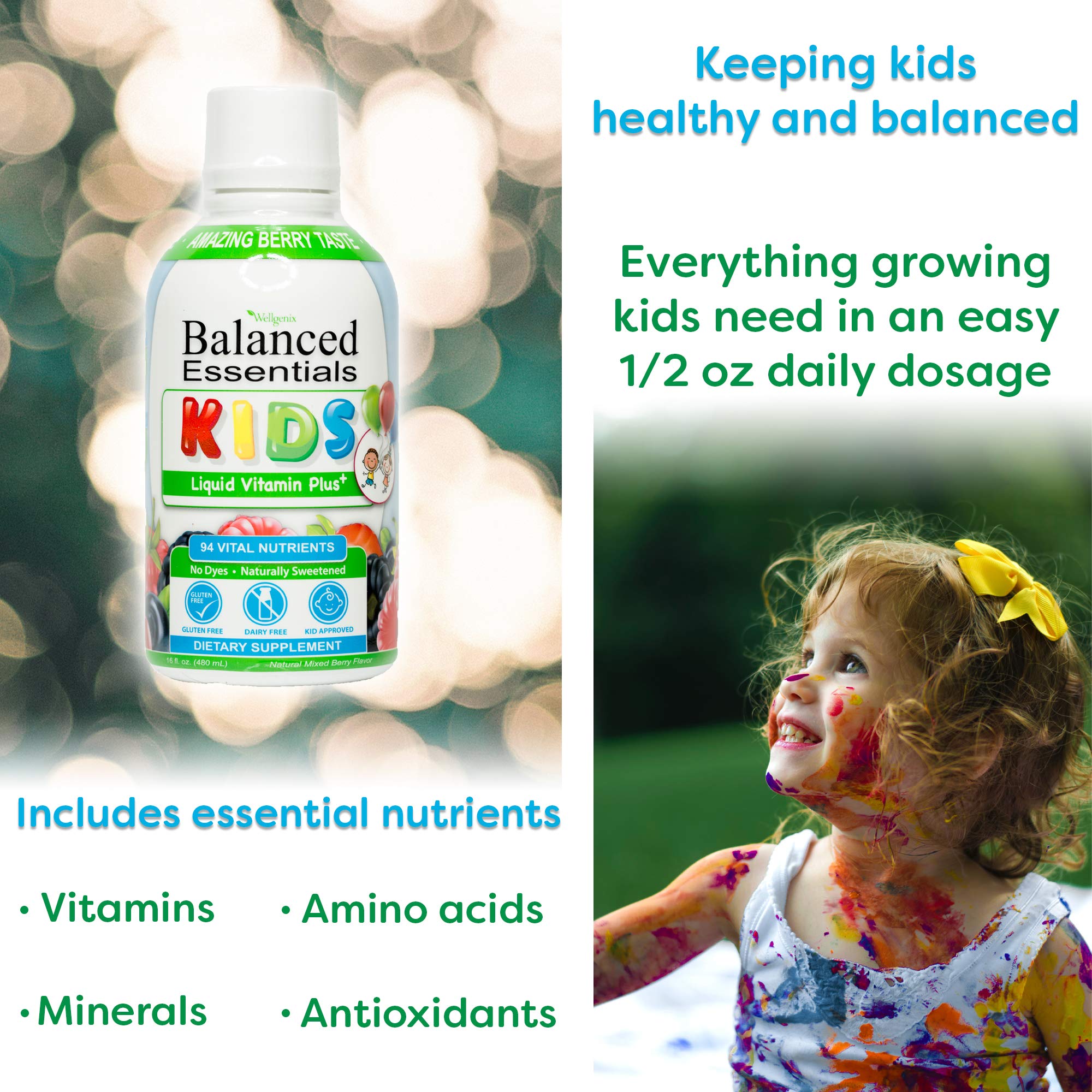 Wellgenix Balanced Essentials Kids Liquid Multivitamin serving spoon