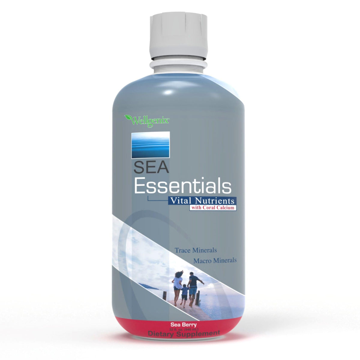 Wellgenix Sea Essentials Liquid Mineral Supplement 32 fl oz front view