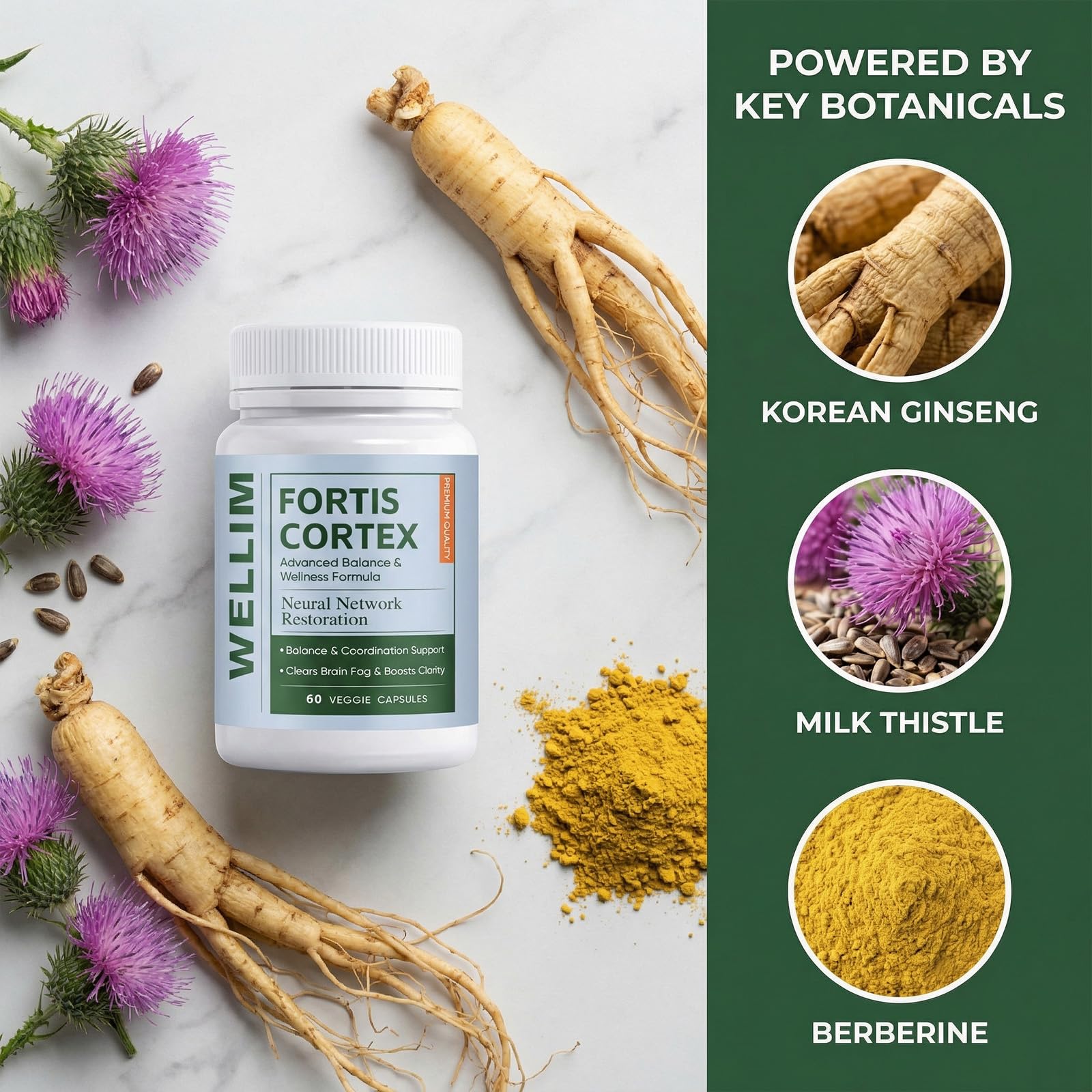 WELLIM Multiminerals Supplement with Milk Thistle and Ginseng