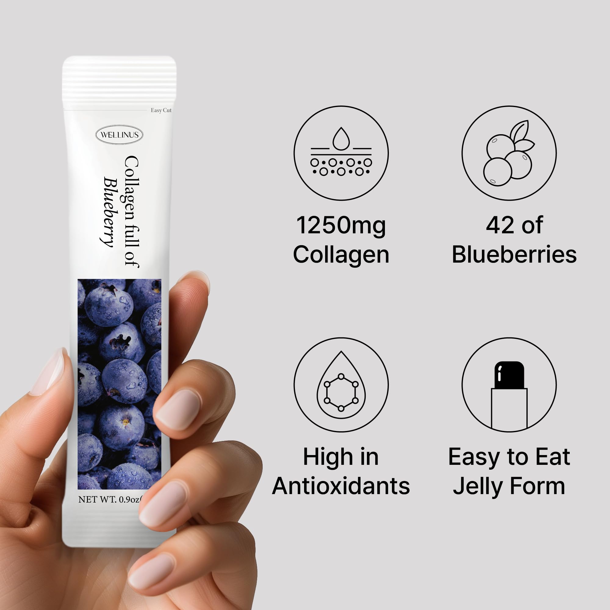WELLINUS Collagen Jelly Sticks Blueberry ingredients list