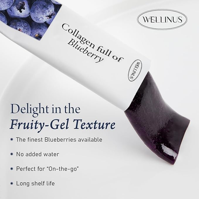 WELLINUS Collagen Jelly Sticks Blueberry pack side view