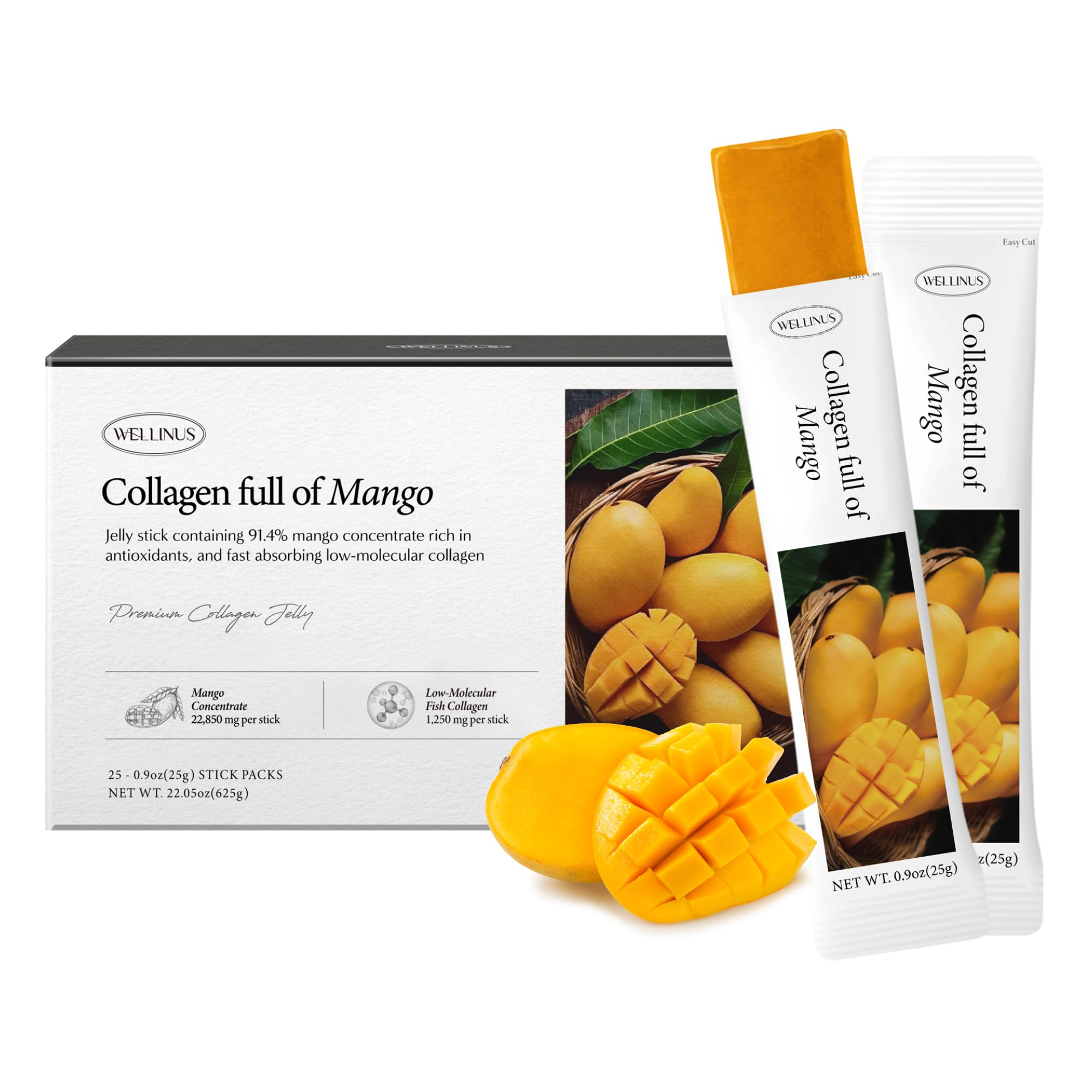 WELLINUS Marine Collagen Jelly Sticks 30 Pack front view