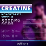 WELLIVORA Creatine Gummies nutritional information label
