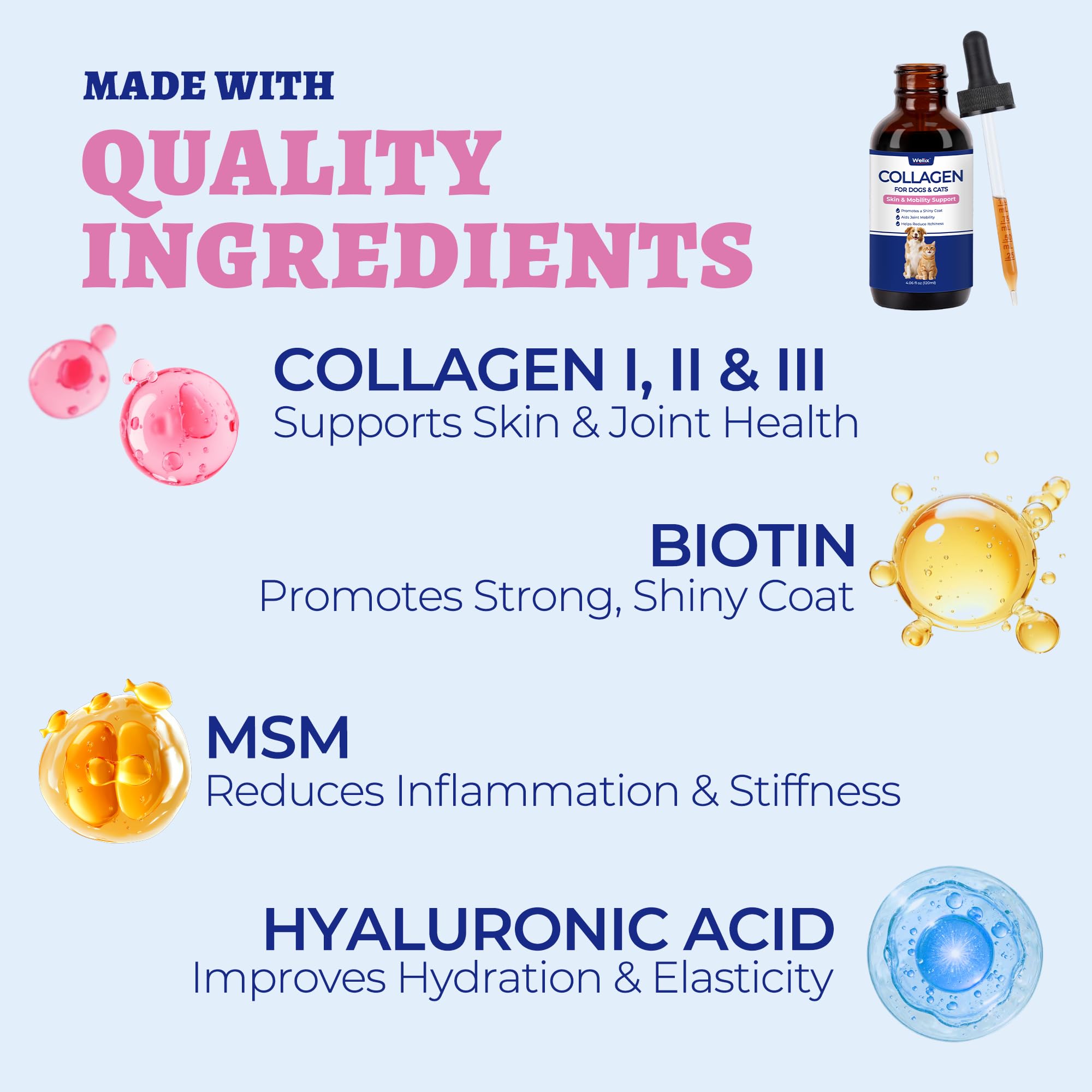 Wellix Collagen Drops for pets in a lifestyle setting