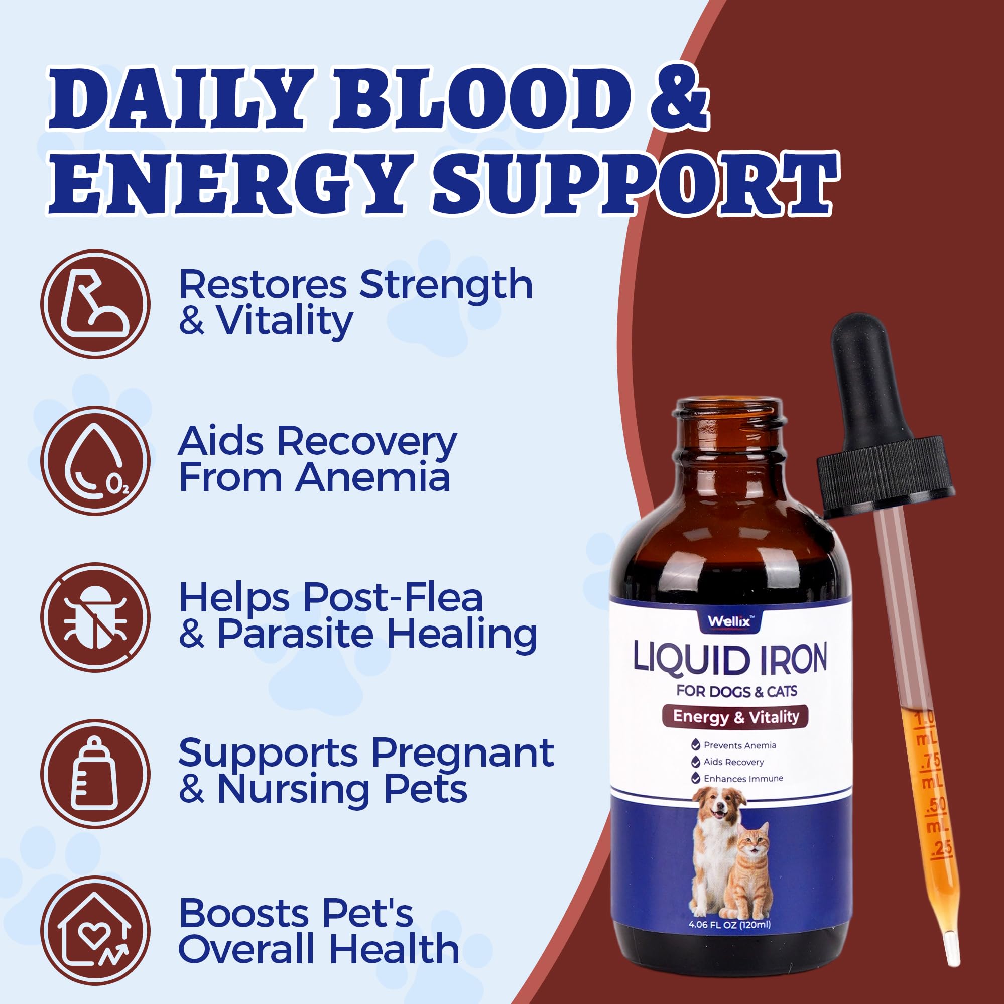 Wellix Liquid Iron Supplement for Pets 180g with chicken flavour