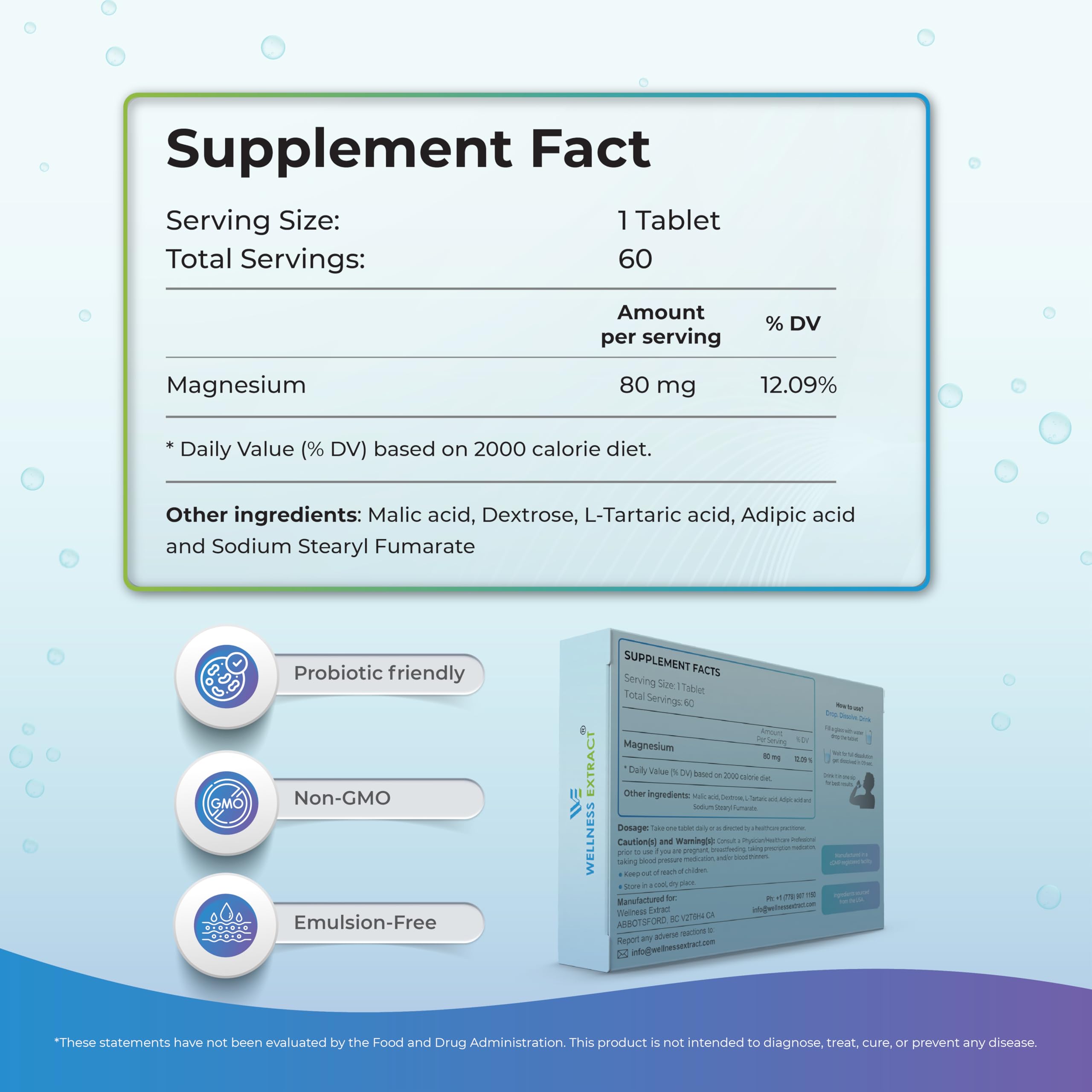WELLNESS EXTRACT H2 Molecular Hydrogen Tablets close-up of tablets