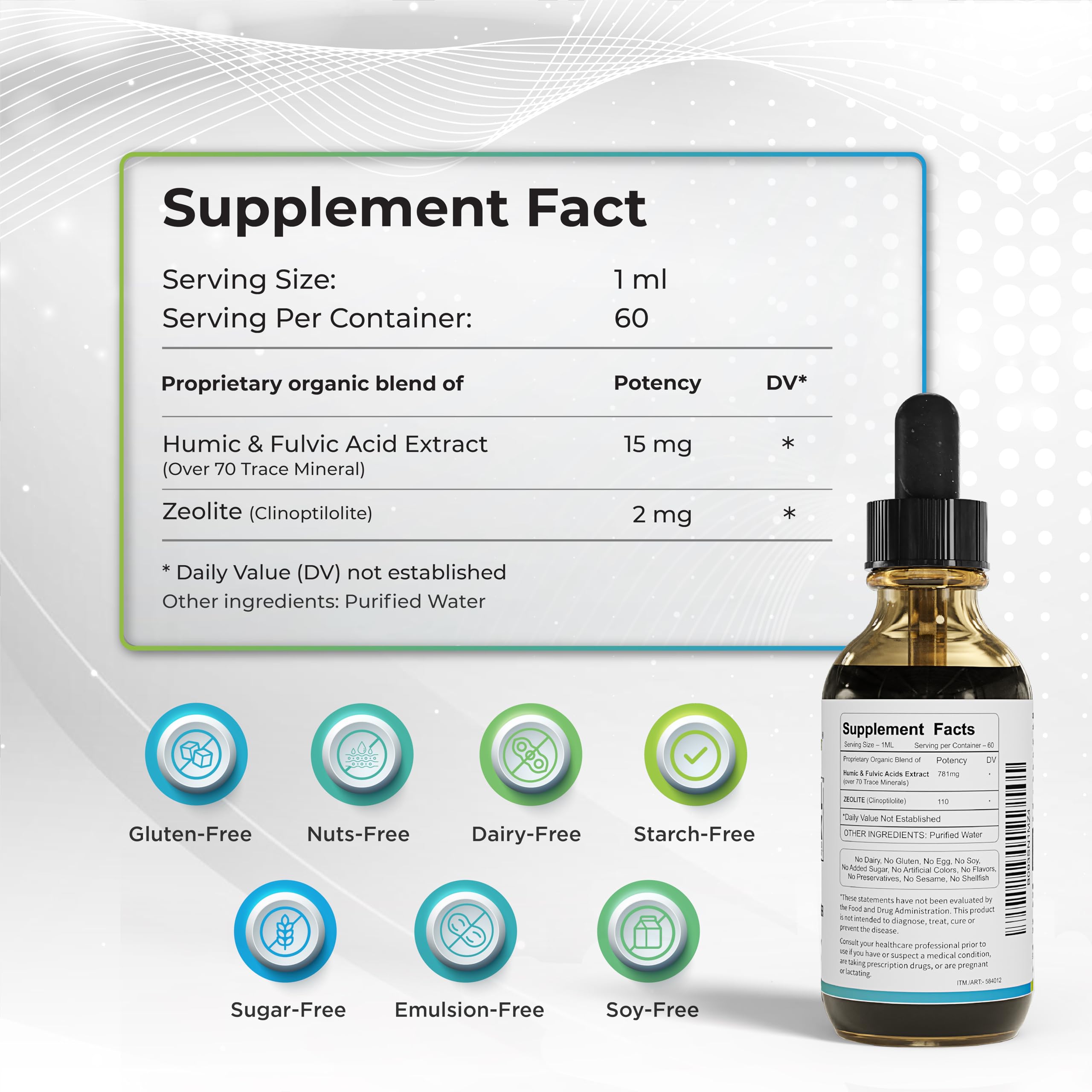WELLNESS EXTRACT Trace Minerals Liquid Supplement bottle with drops