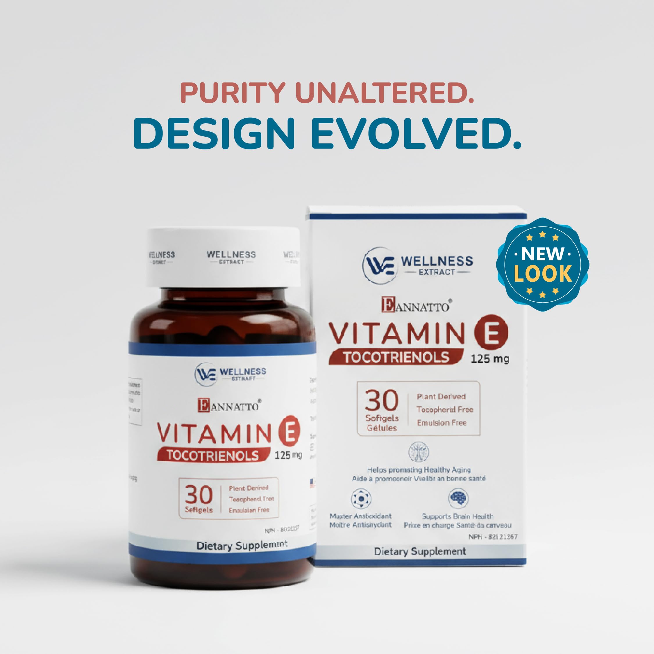 WELLNESS EXTRACT Vitamin E softgel bottle with label