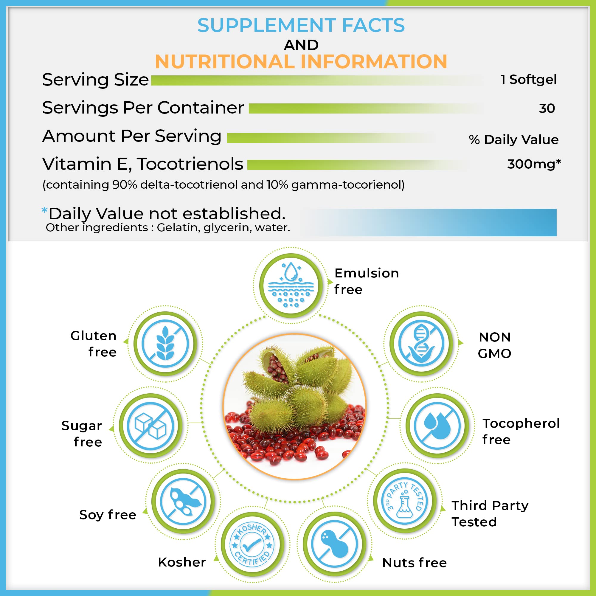 WELLNESS EXTRACT Vitamin E softgel capsules side view