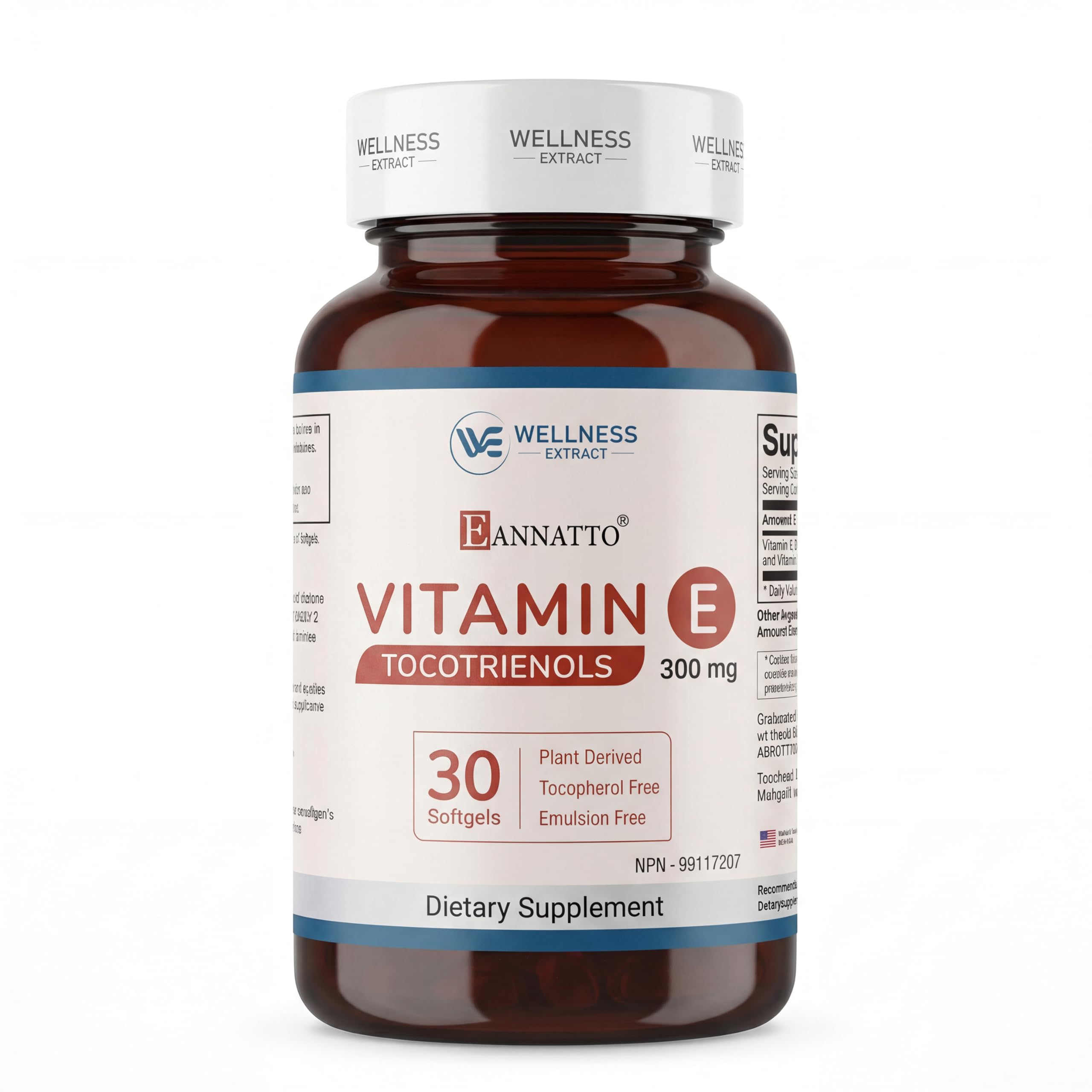 WELLNESS EXTRACT Vitamin E Tocotrienols softgel capsules front view