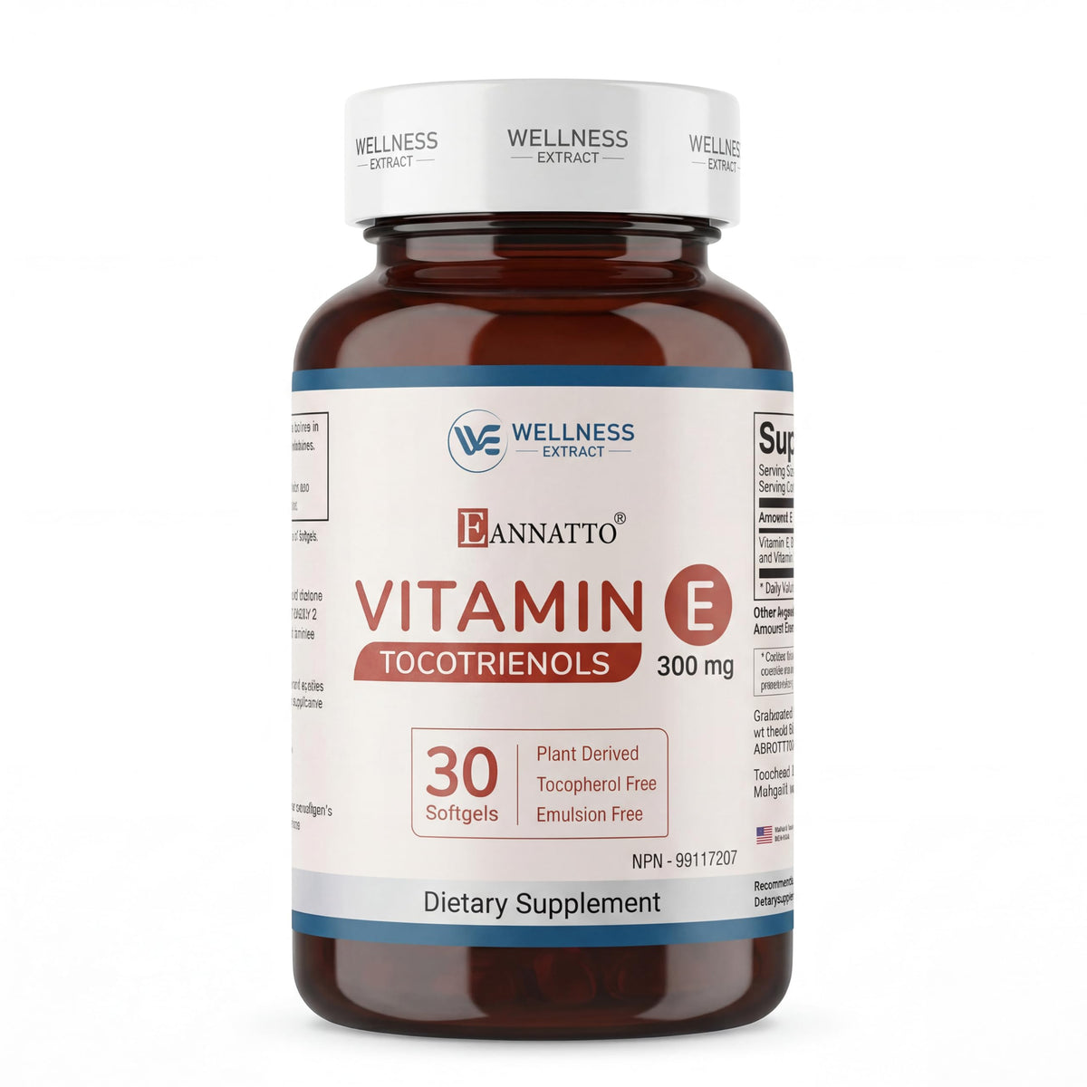 WELLNESS EXTRACT Vitamin E Tocotrienols softgel capsules front view