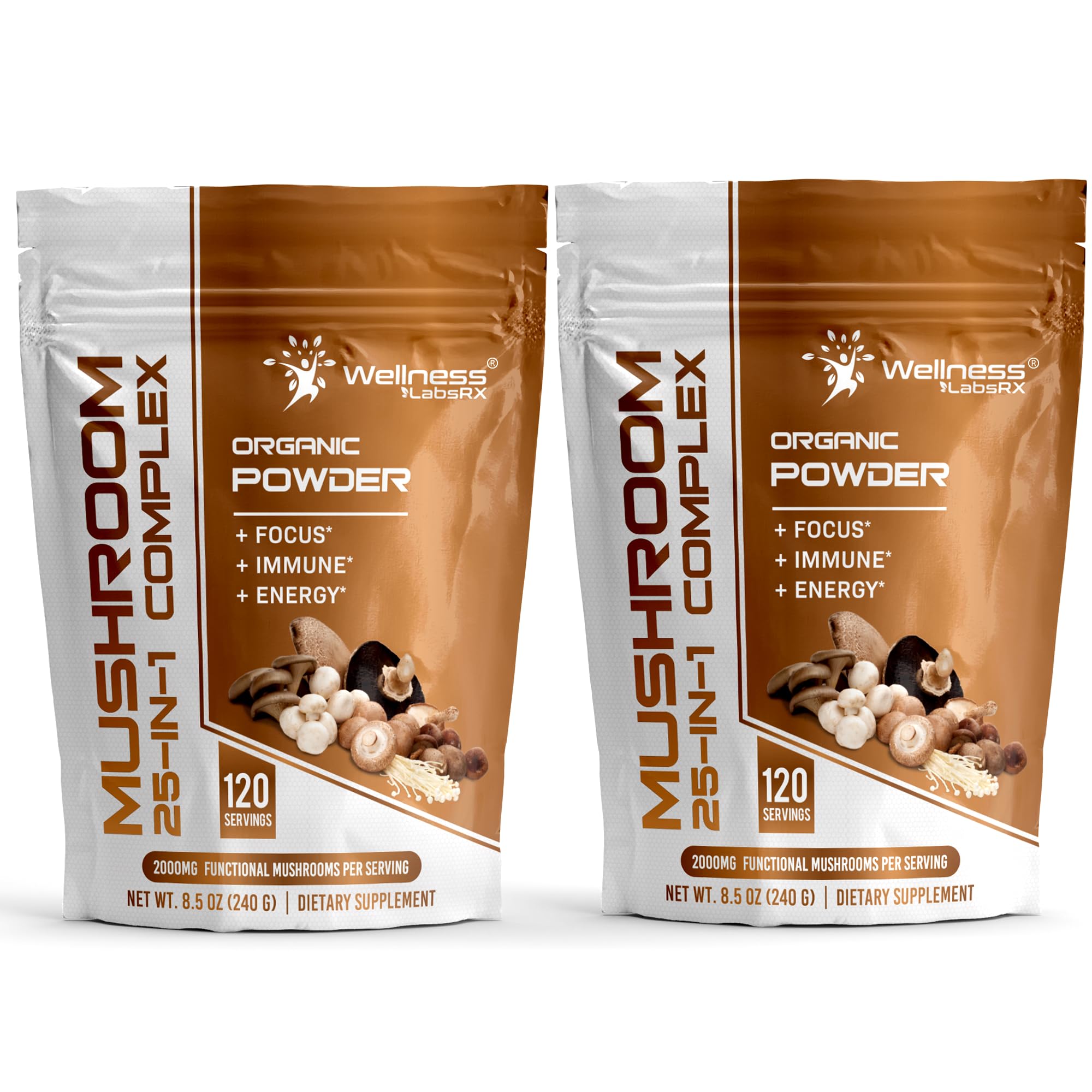 WELLNESS LABSRX 25-IN-1 Mushroom Powder Blend front view