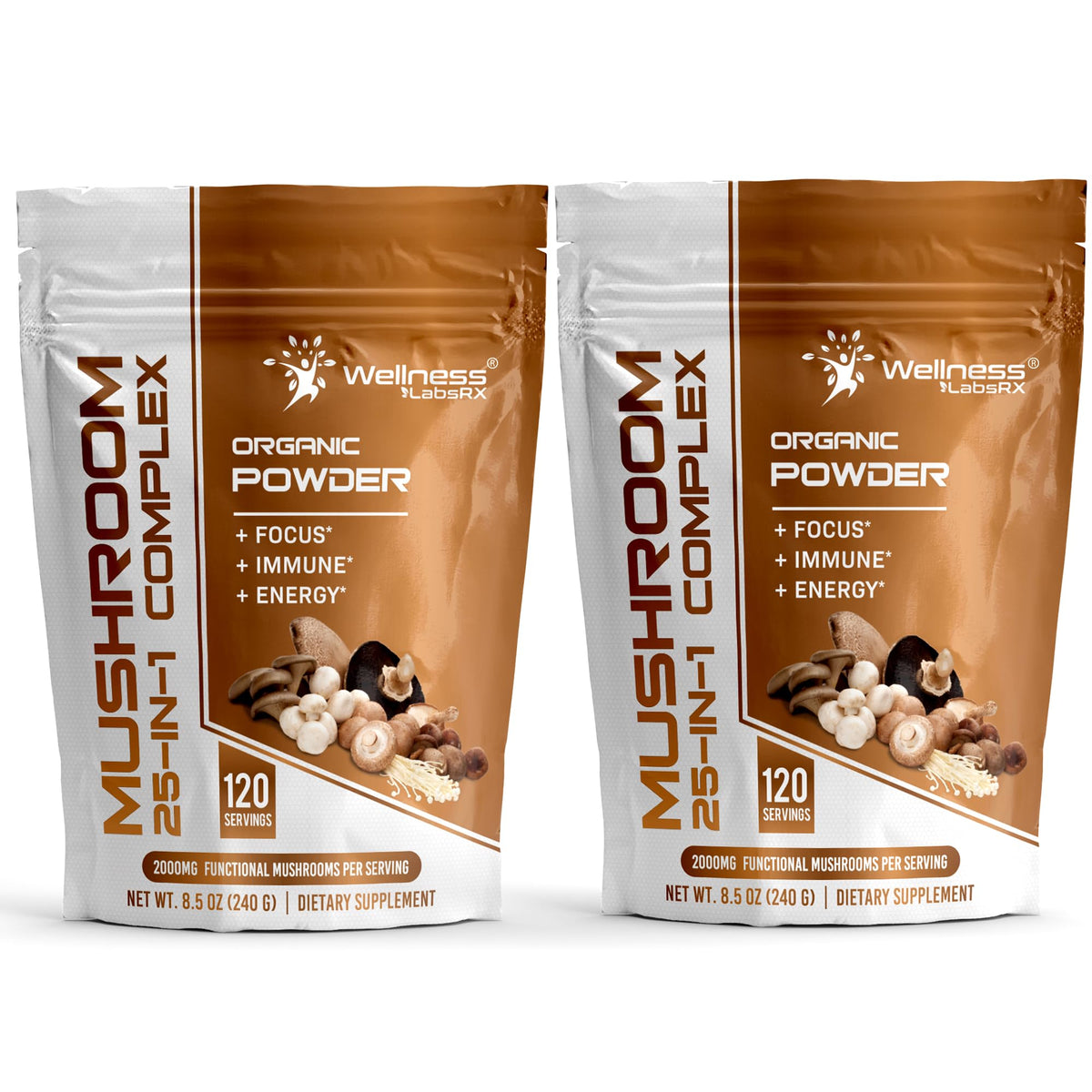 WELLNESS LABSRX 25-IN-1 Mushroom Powder Blend front view