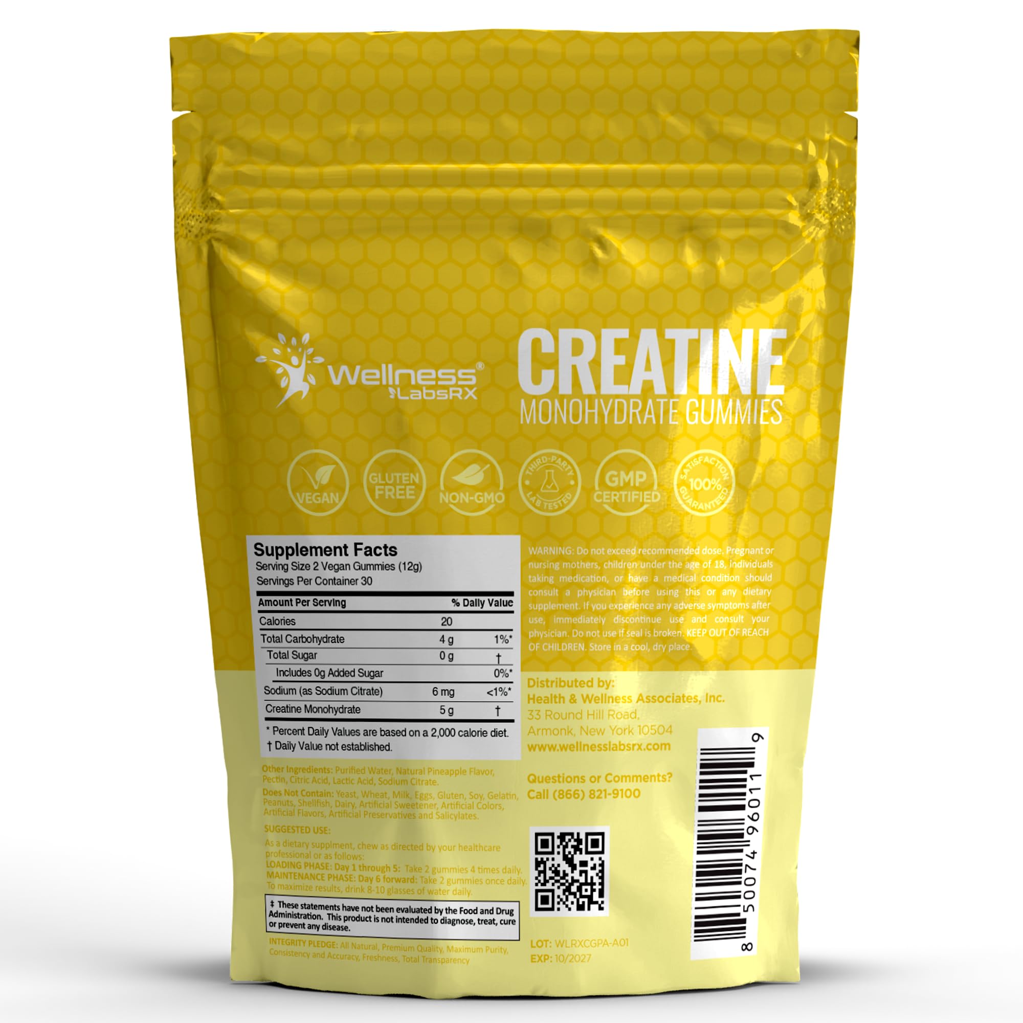 WELLNESS LABSRX Creatine Gummies side view showing packaging