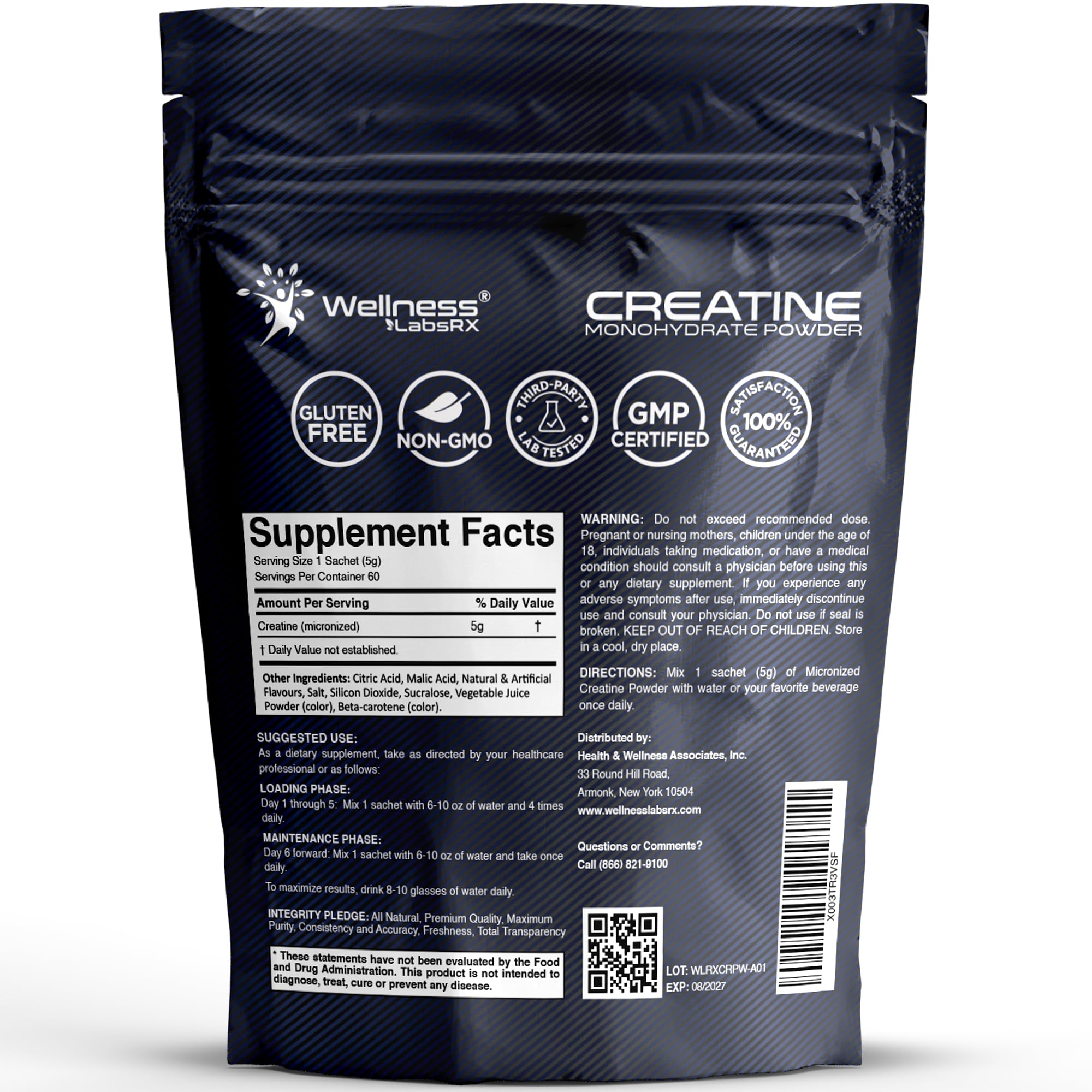 WELLNESS LABSRX Creatine Monohydrate Powder 300g Mango Surge packaging