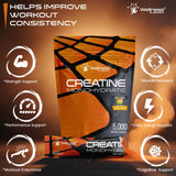 WELLNESS LABSRX Creatine Monohydrate Powder 300g Mango Surge with a scoop