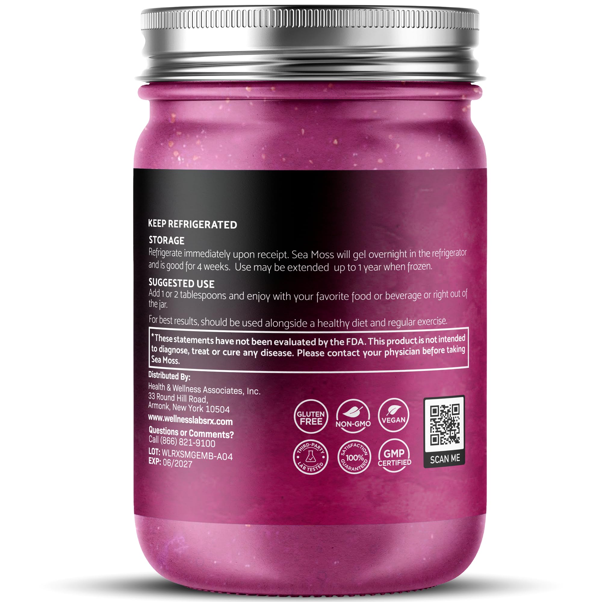 WELLNESS LABSRX Irish Sea Moss Gel 283g top view showing consistency