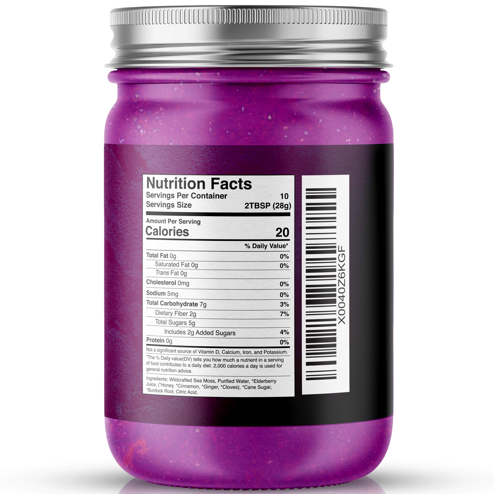WELLNESS LABSRX Irish Sea Moss Gel 454g back view