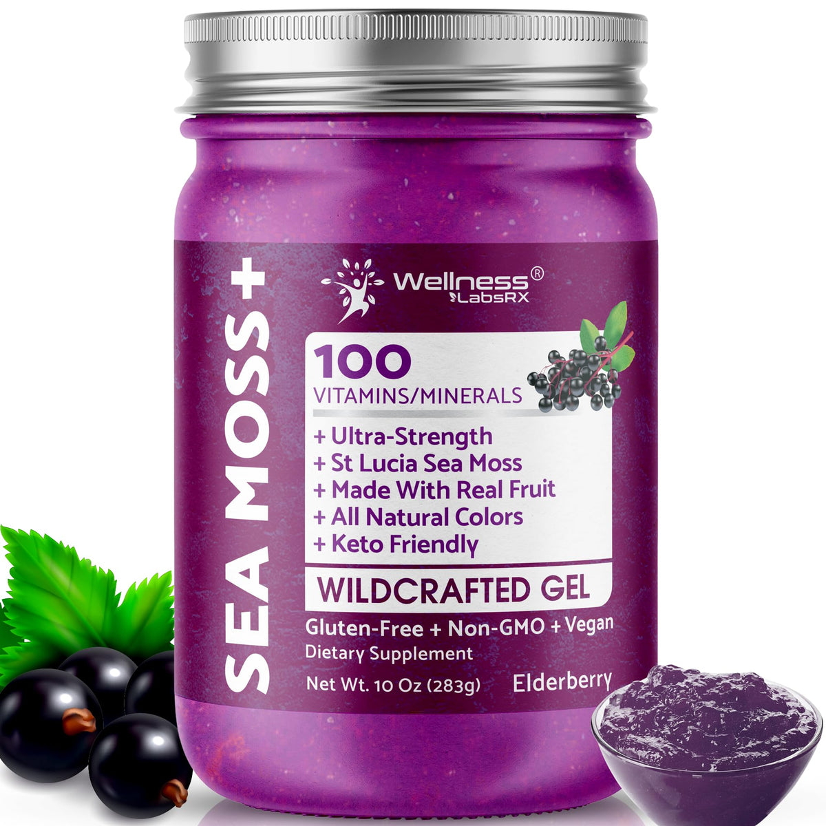 WELLNESS LABSRX Irish Sea Moss Gel 454g front view