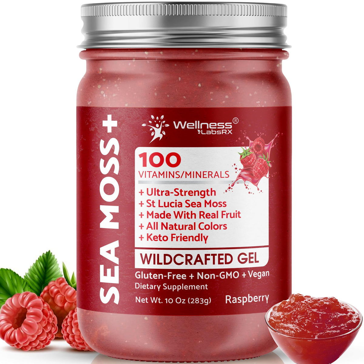 WELLNESS LABSRX Irish Sea Moss Gel 454g front view