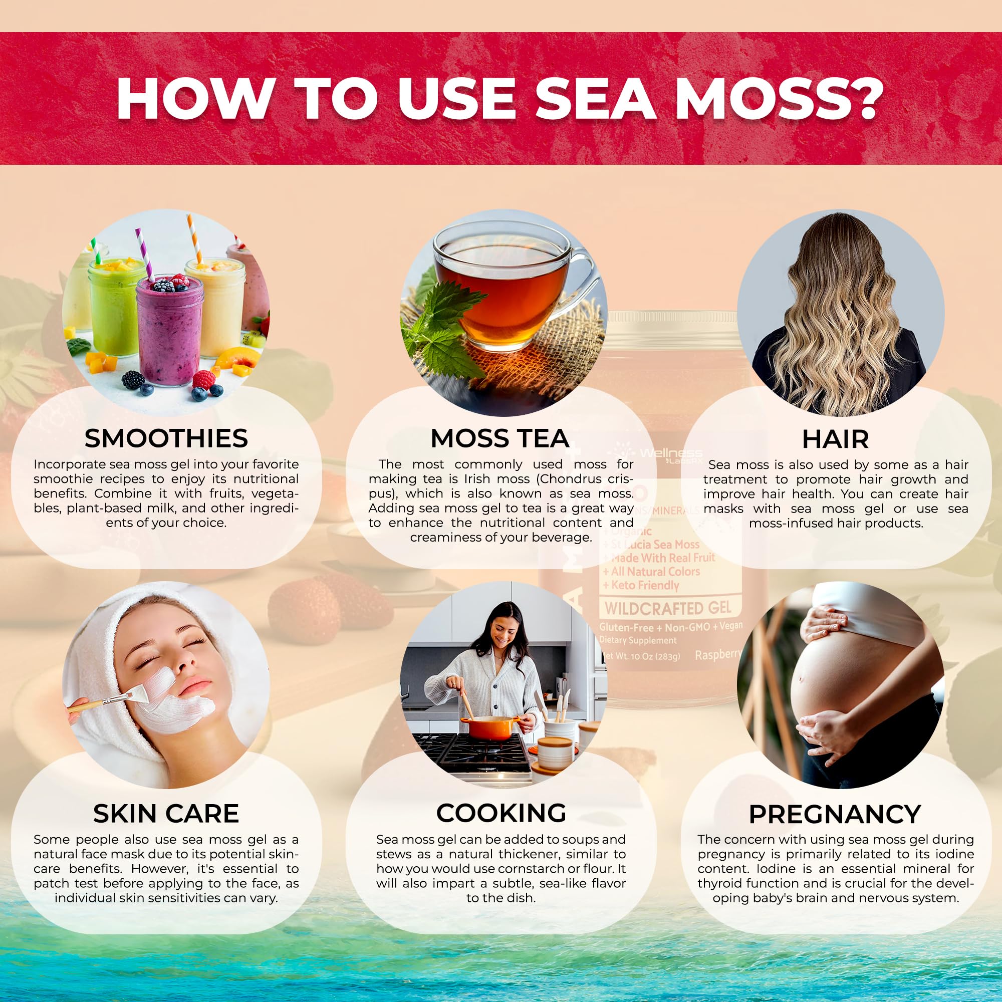 WELLNESS LABSRX Irish Sea Moss Gel 454g in a smoothie