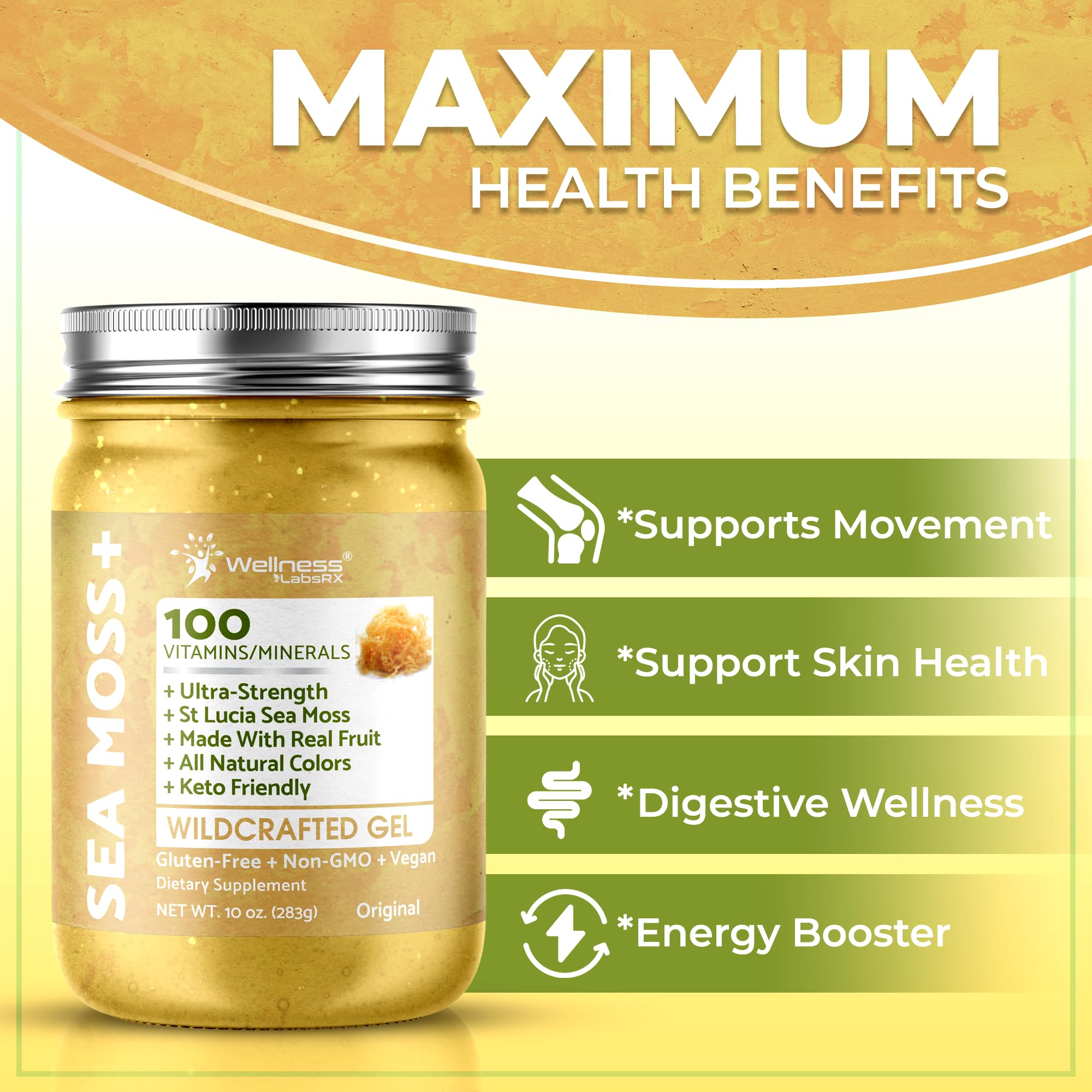 WELLNESS LABSRX Irish Sea Moss Raw Gel nutritional information