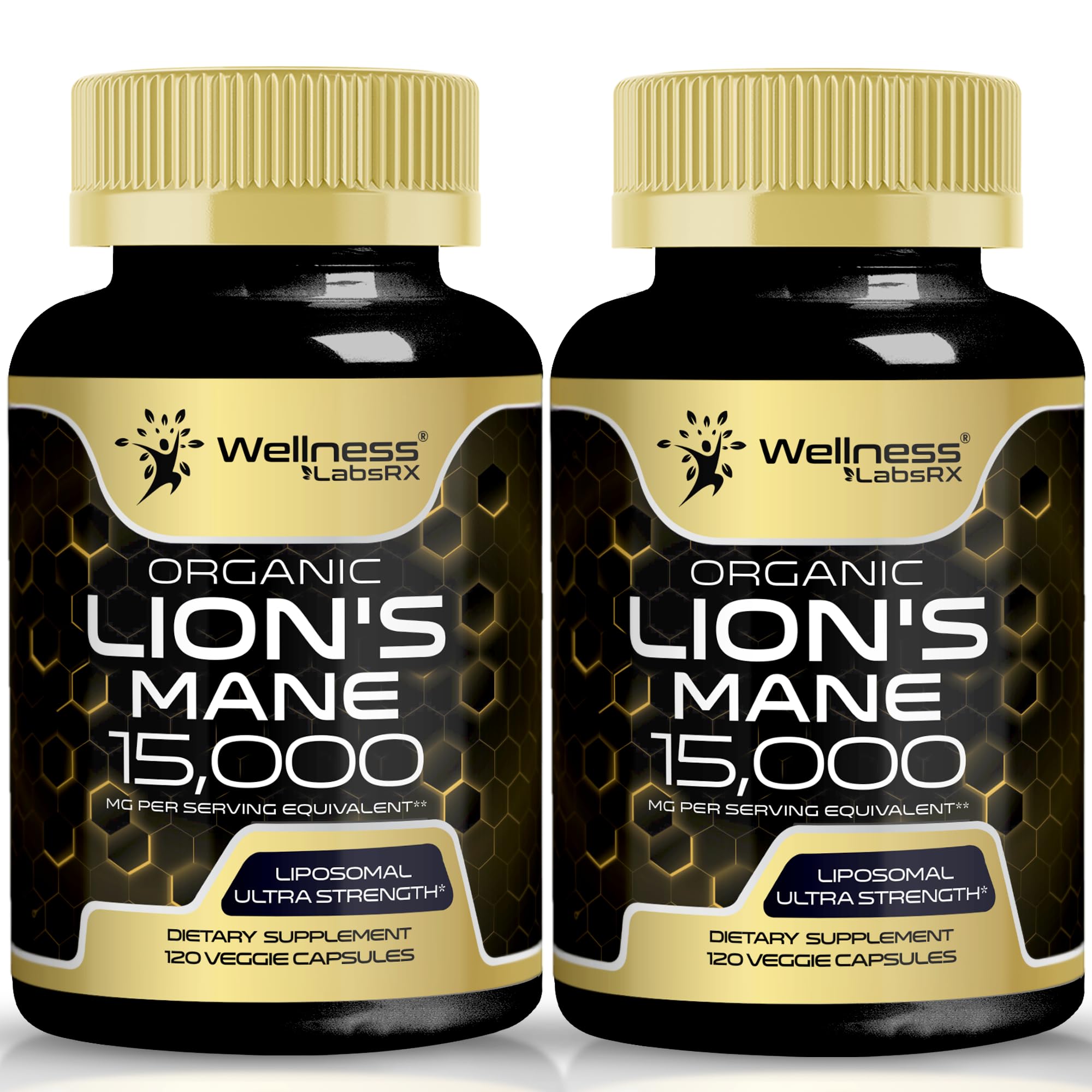 WELLNESS LABSRX Lion's Mane Mushroom Capsules bottle front view