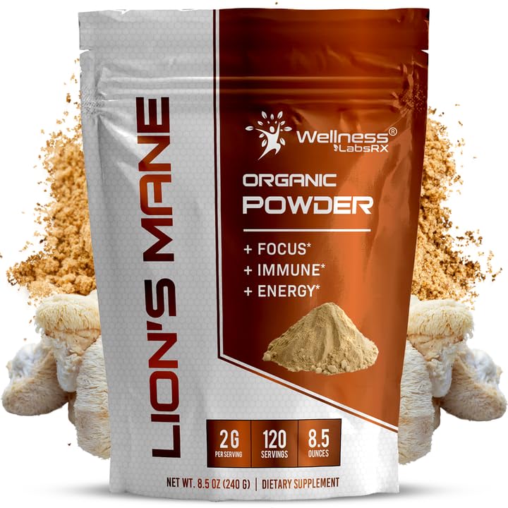 WELLNESS LABSRX Lions Mane Mushroom Powder 2000mg front view