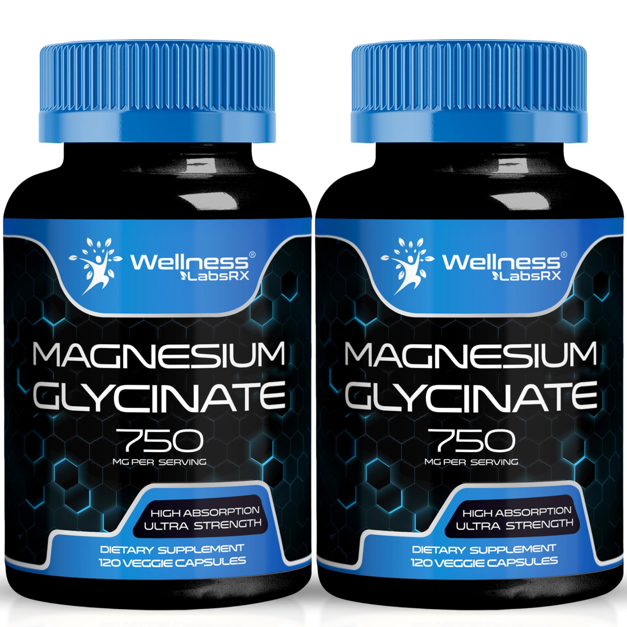 WELLNESS LABSRX Magnesium Glycinate Capsules 200g front view