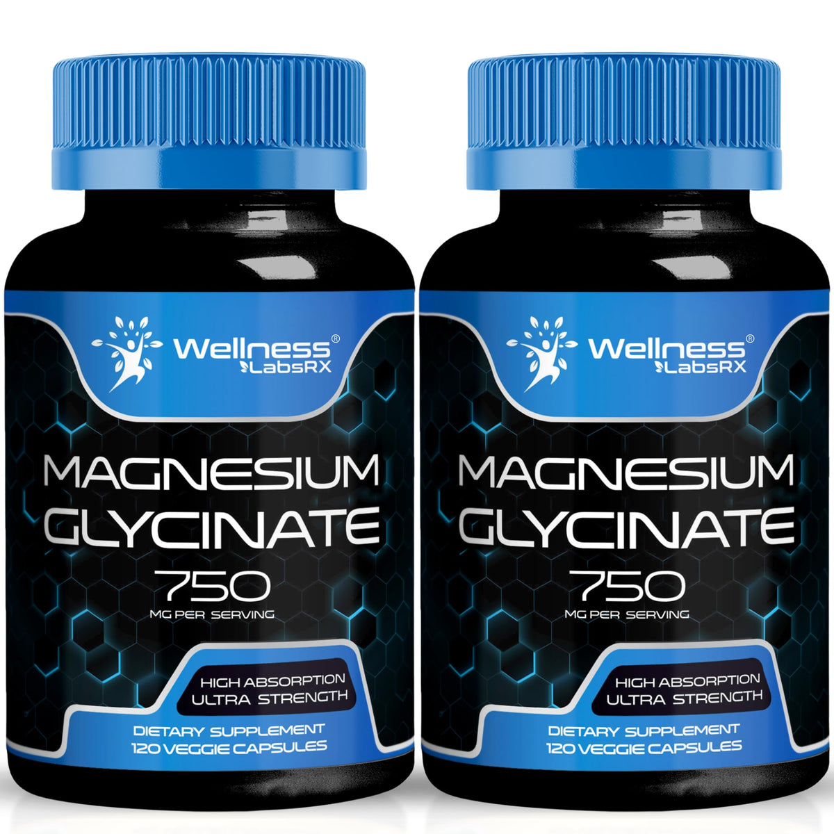 WELLNESS LABSRX Magnesium Glycinate Capsules 200g front view