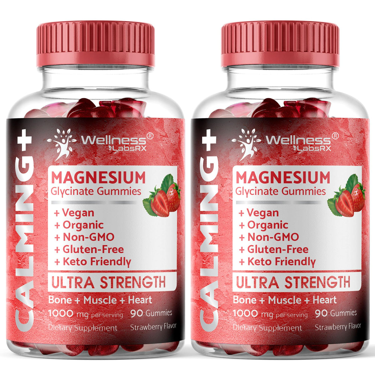 WELLNESS LABSRX Magnesium Glycinate Gummies 500mg bottle front view