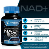WELLNESS LABSRX NAD+ Capsules 1500mg on a wooden table
