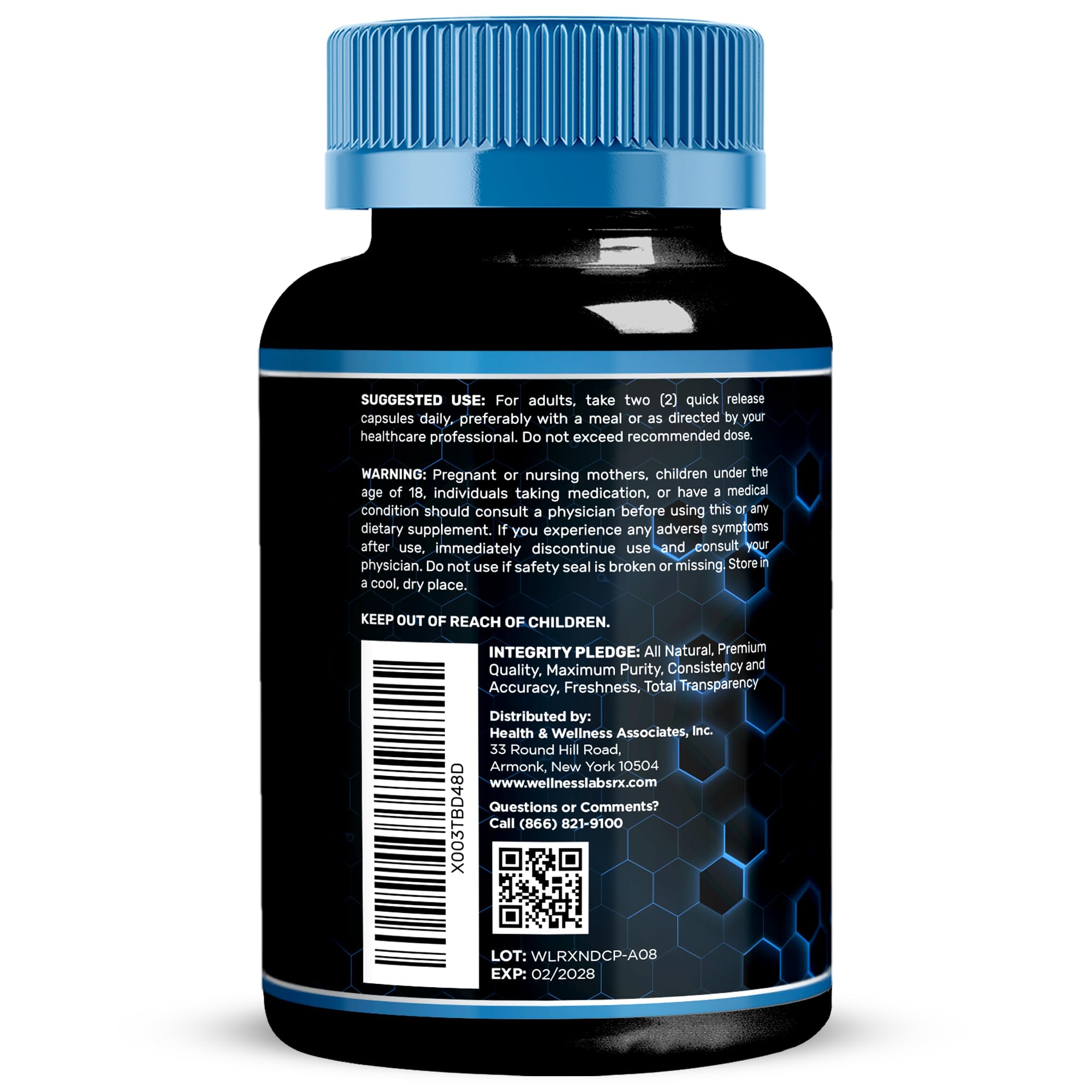 WELLNESS LABSRX NAD+ Capsules bottle side view