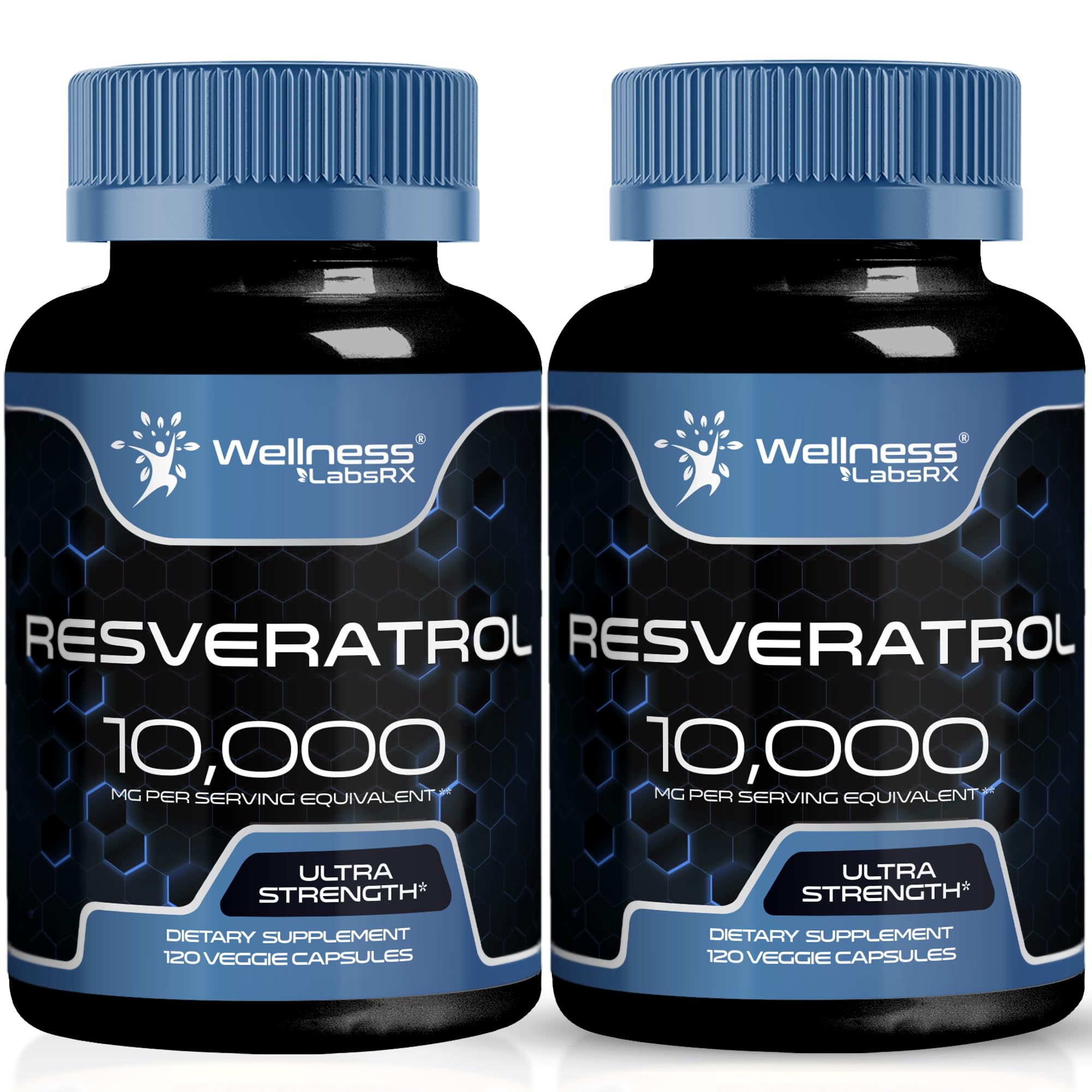 WELLNESS LABSRX Resveratrol Capsules 1000mg bottle front view