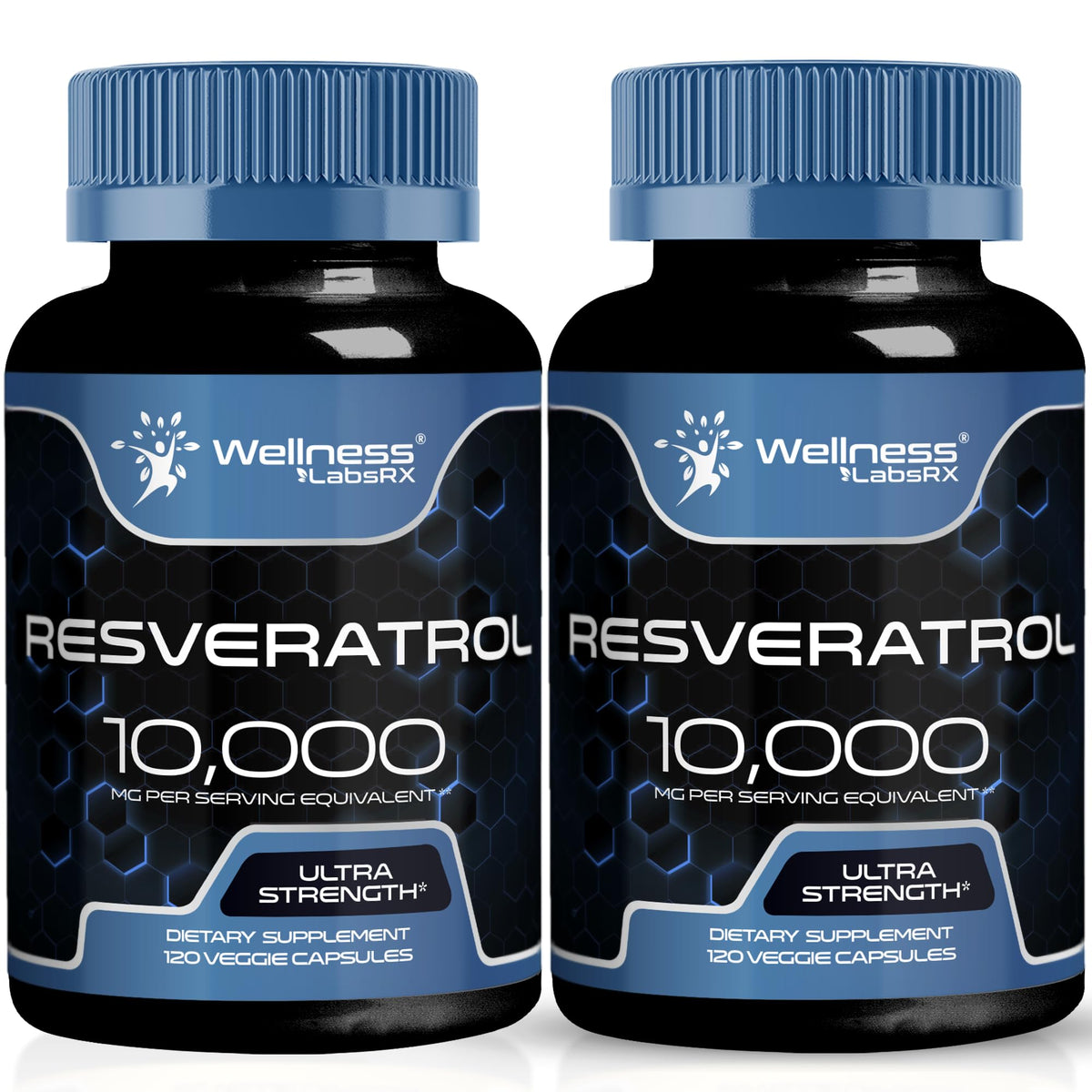WELLNESS LABSRX Resveratrol Capsules 1000mg bottle front view