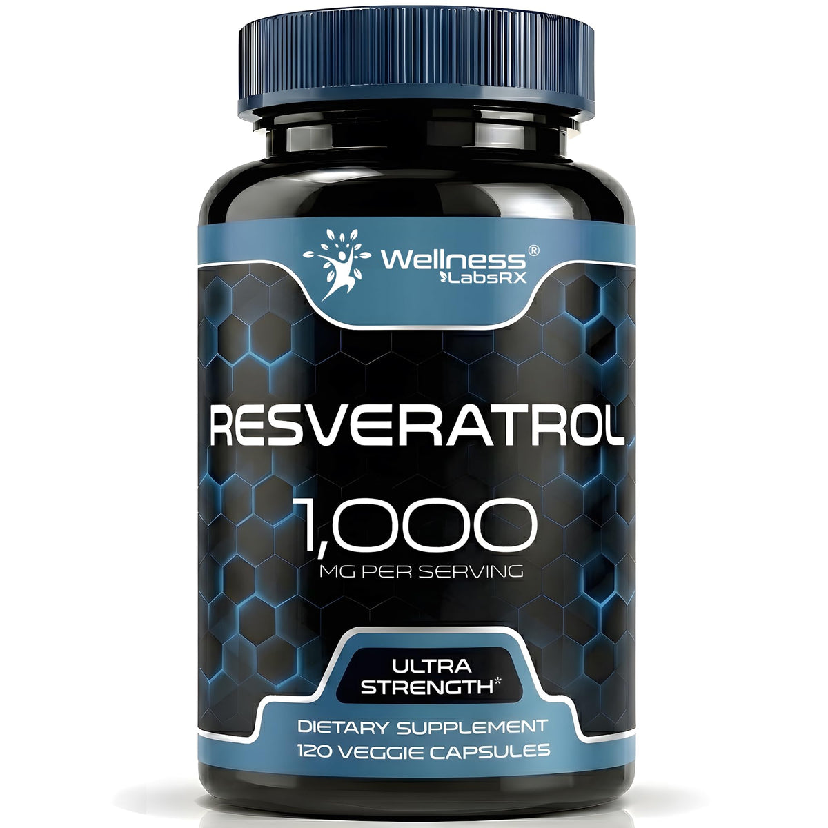 WELLNESS LABSRX Resveratrol Capsules 1000mg front view