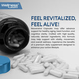 WELLNESS LABSRX Resveratrol Capsules 1000mg with a measuring spoon
